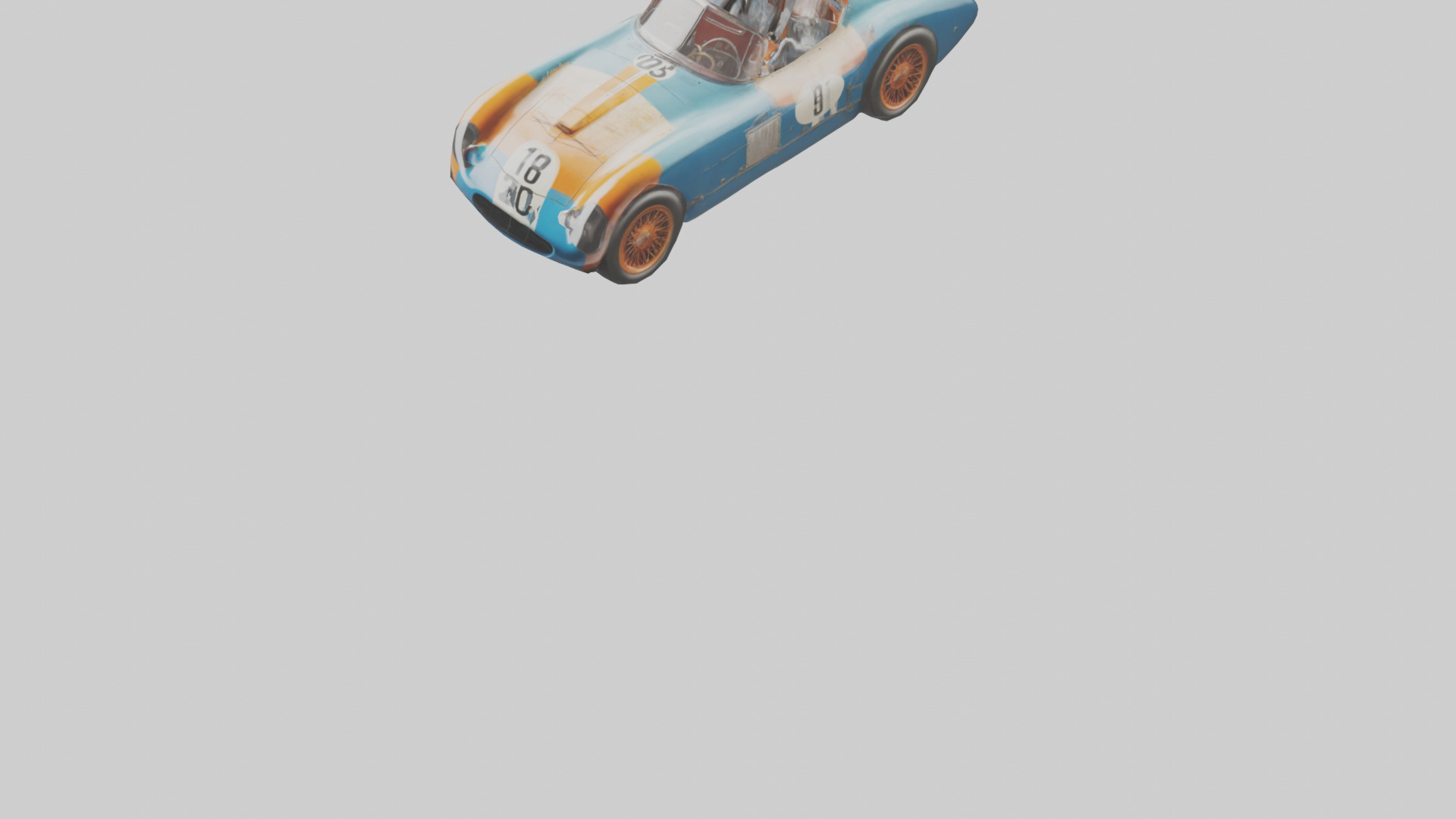 Classic Race Car with Vintage Livery model Low-poly 3D model_6