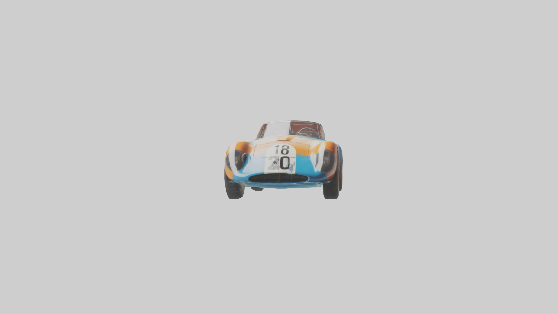Classic Race Car with Vintage Livery model Low-poly 3D model_12