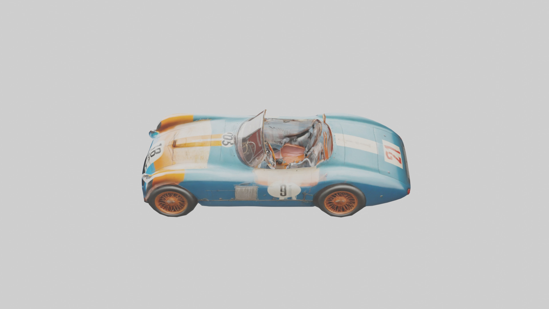 Classic Race Car with Vintage Livery model Low-poly 3D model_27