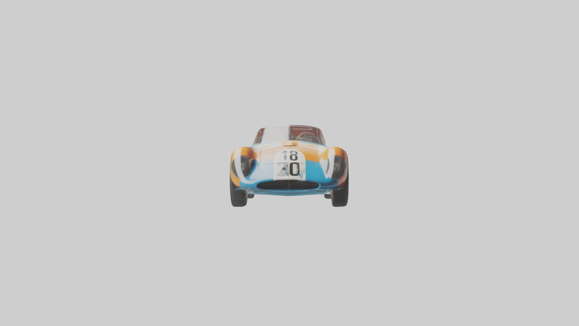 Classic Race Car with Vintage Livery model Low-poly 3D model_10