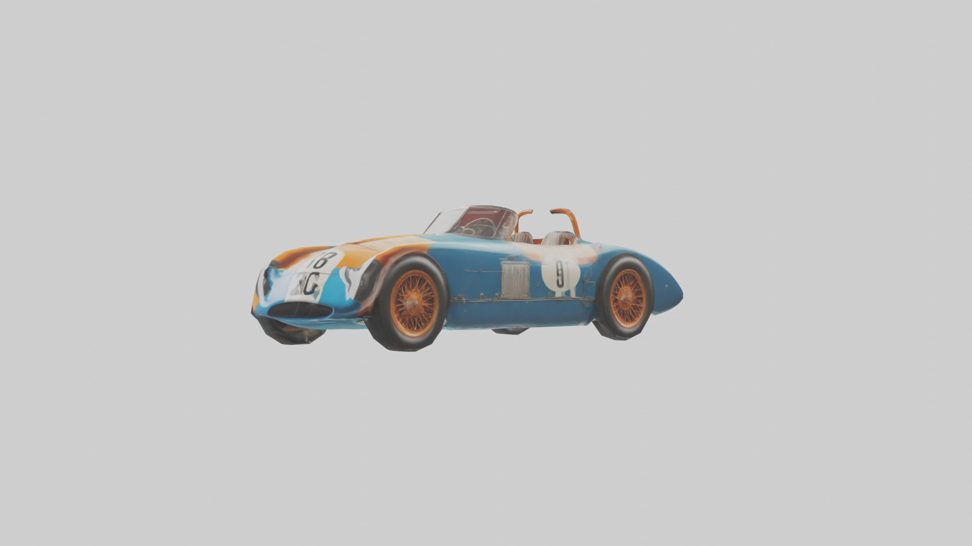 Classic Race Car with Vintage Livery model Low-poly 3D model_8