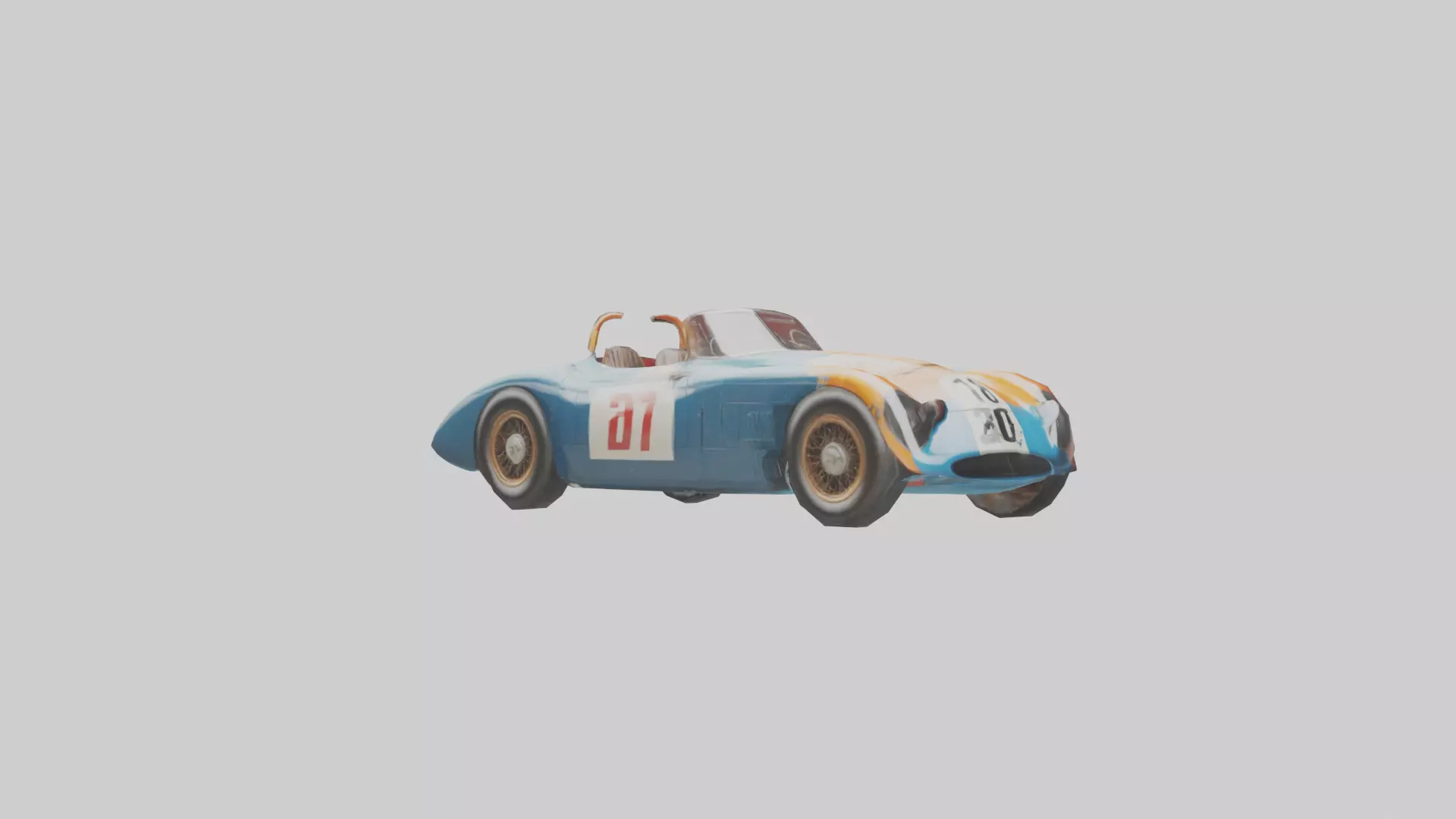 Classic Race Car with Vintage Livery model Low-poly 3D model_0