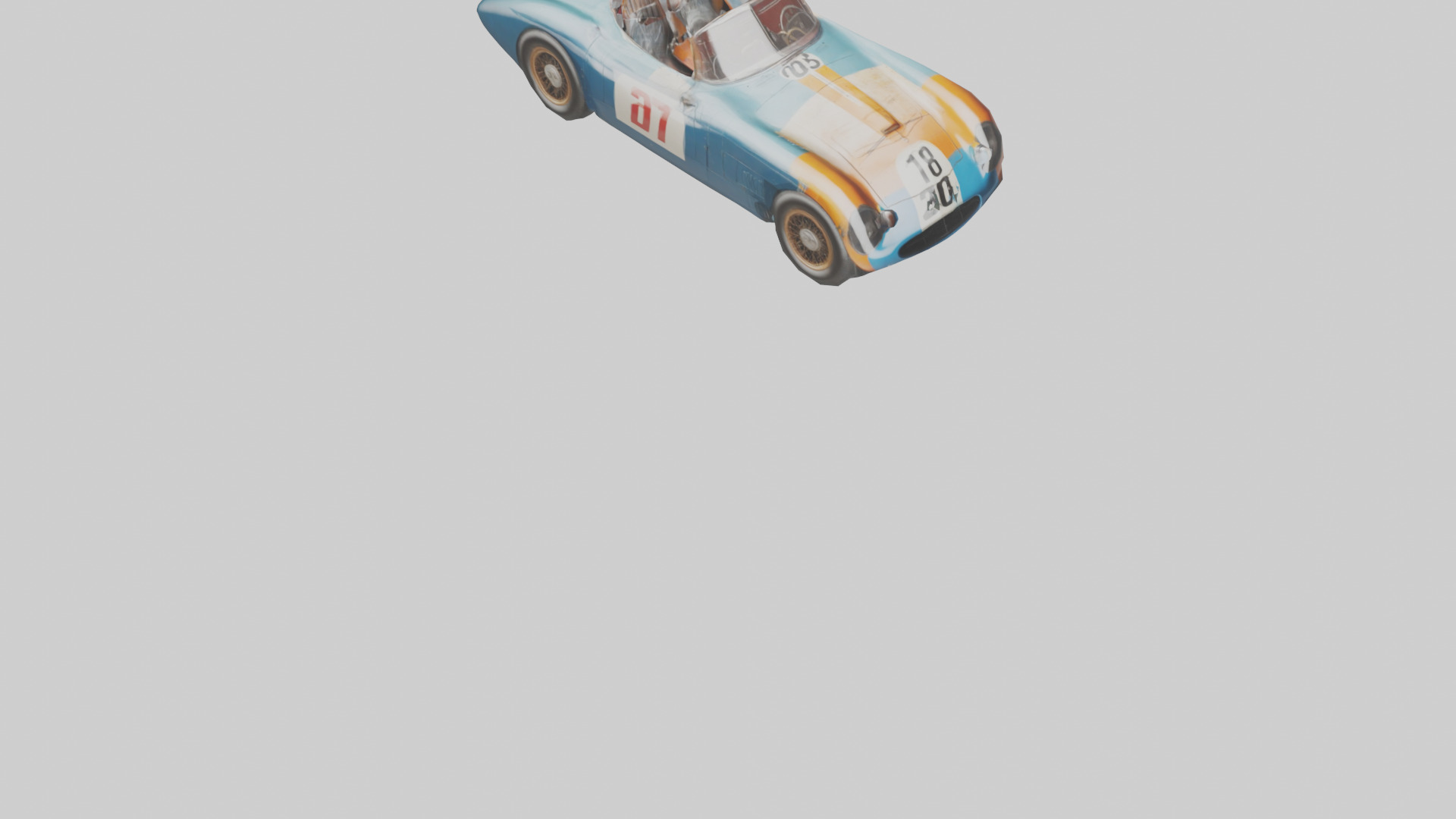 Classic Race Car with Vintage Livery model Low-poly 3D model_7