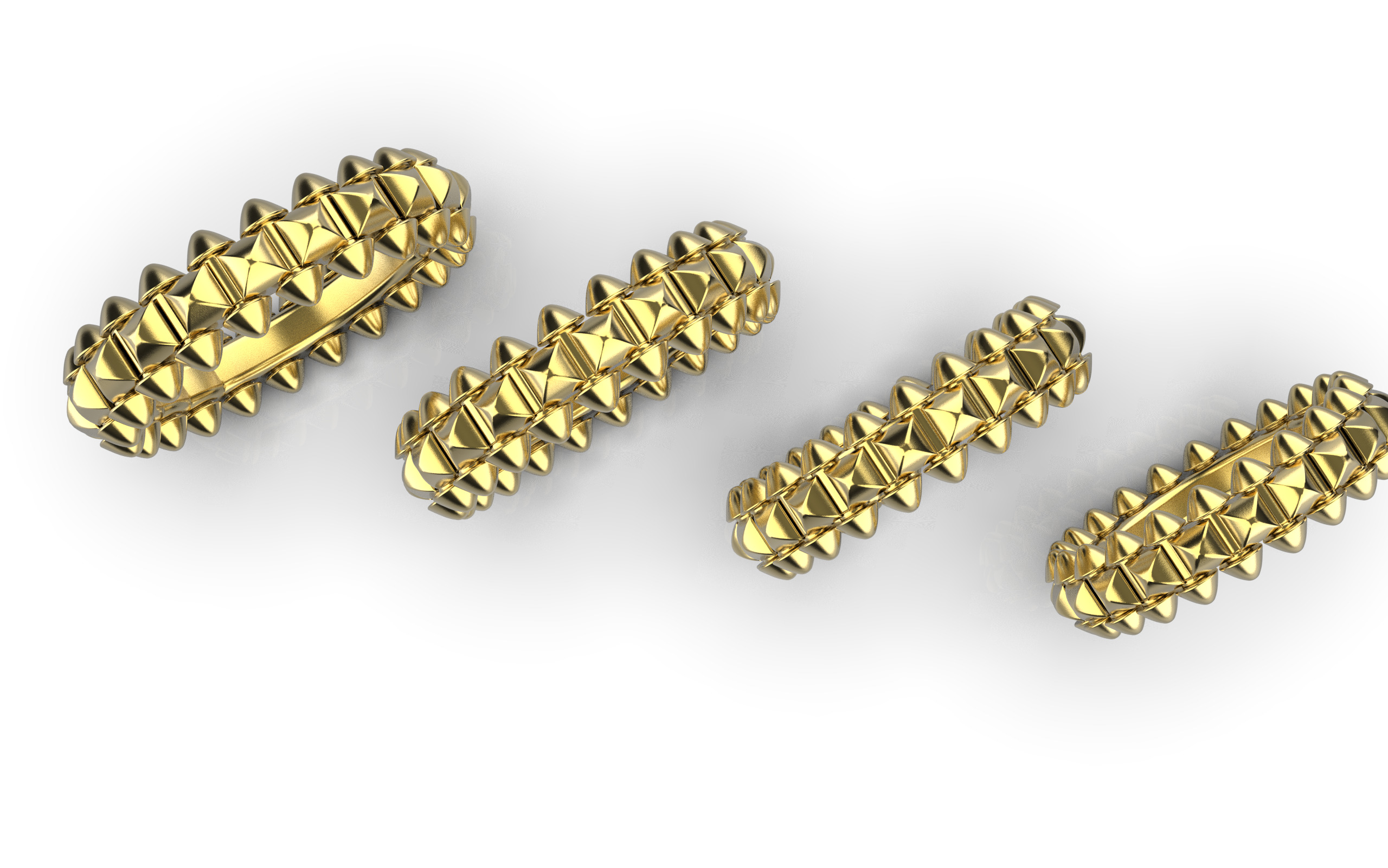 Clash One Row Ring 3D print model_3