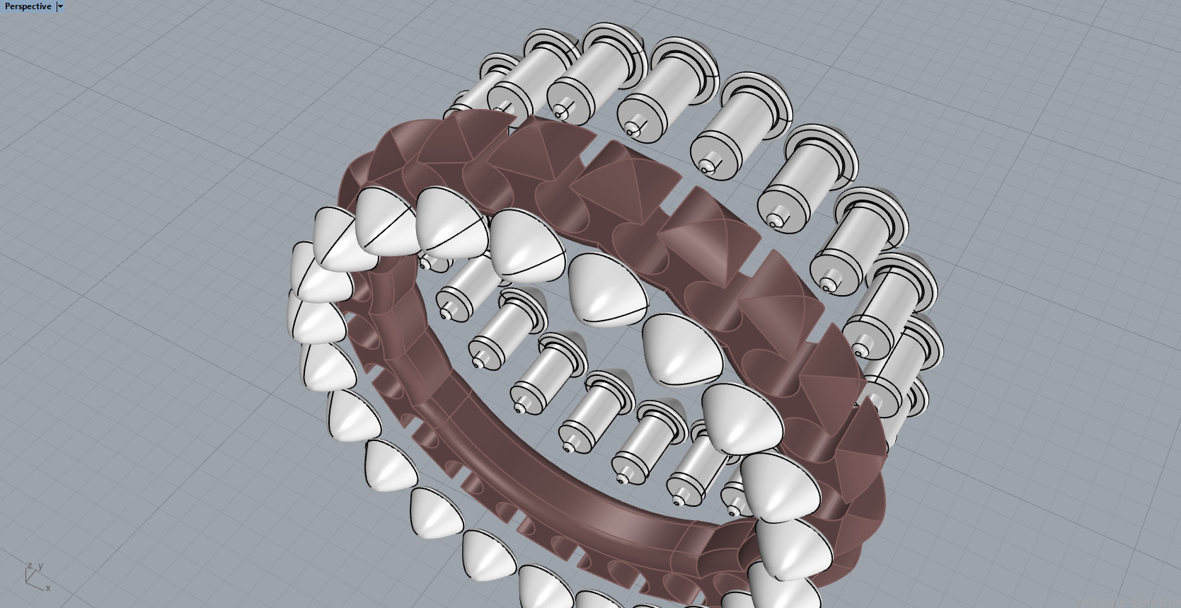 Clash One Row Ring 3D print model_10