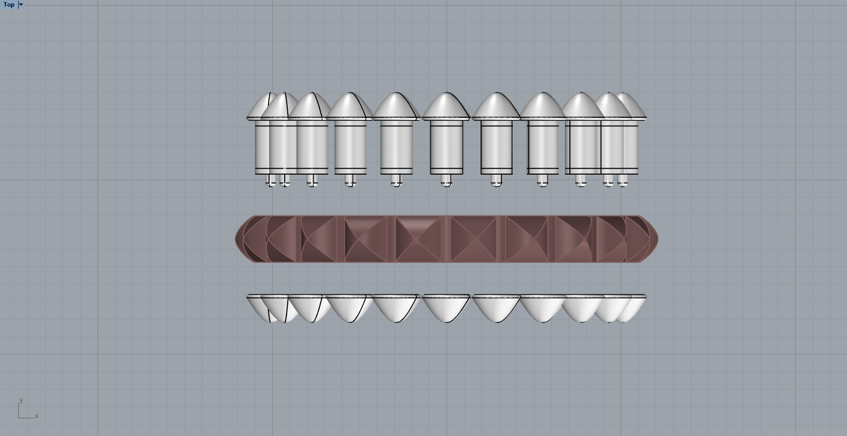 Clash One Row Ring 3D print model_9