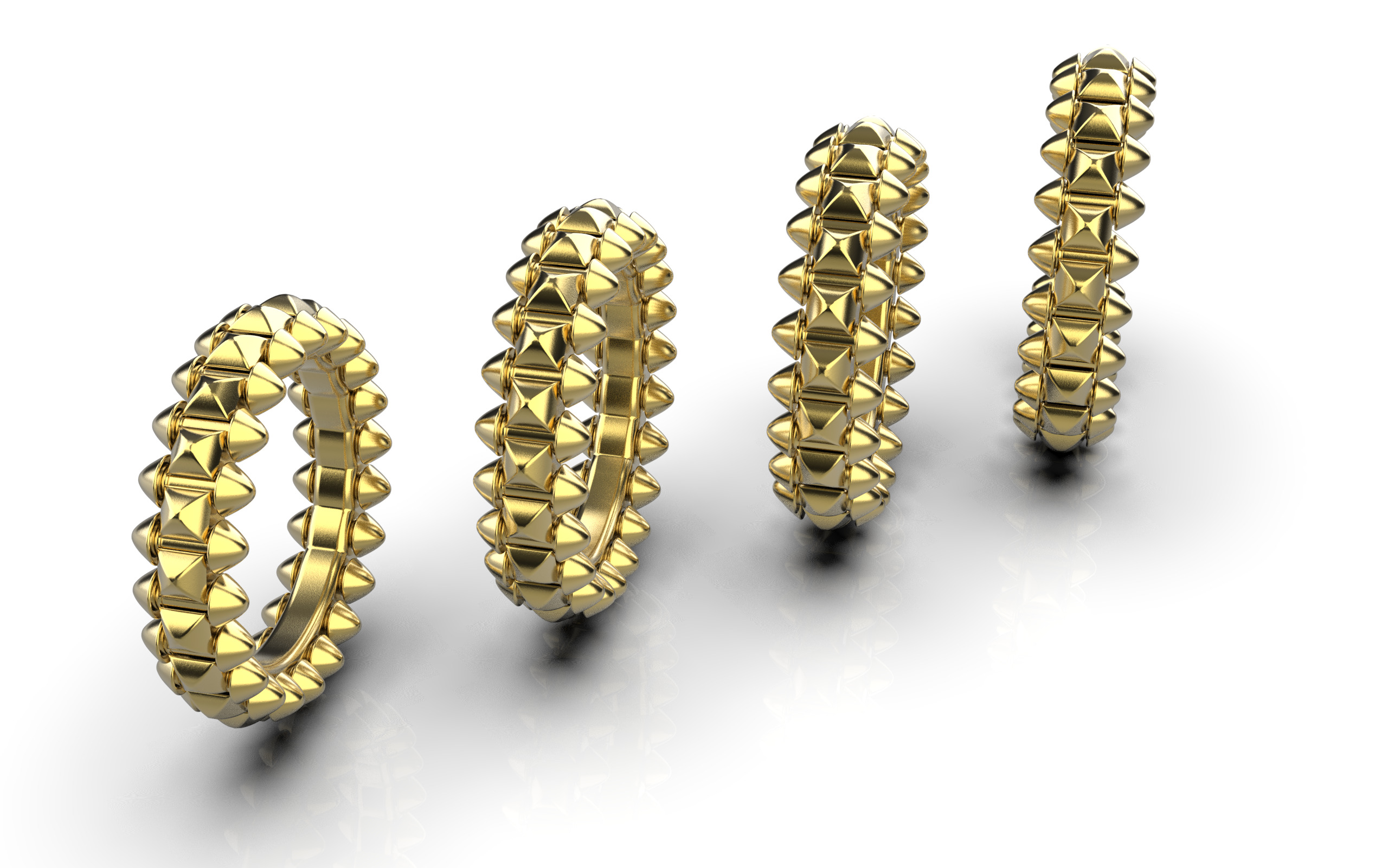 Clash One Row Ring 3D print model_2