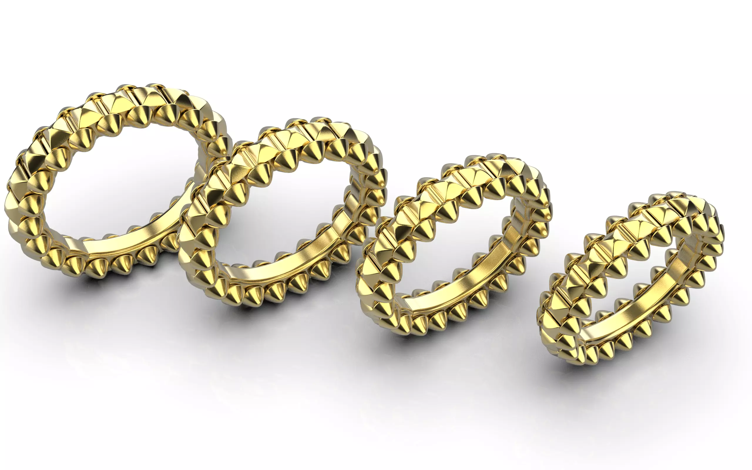 Clash One Row Ring 3D print model_0