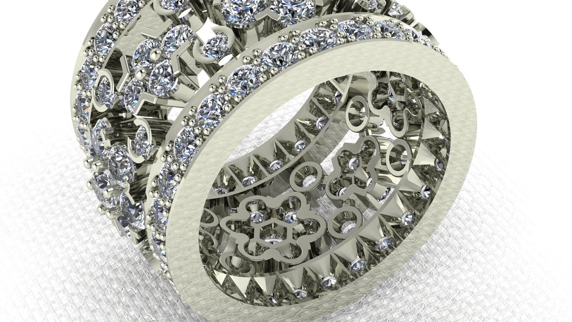 Van cleeef snowflake ring 3D print model_2