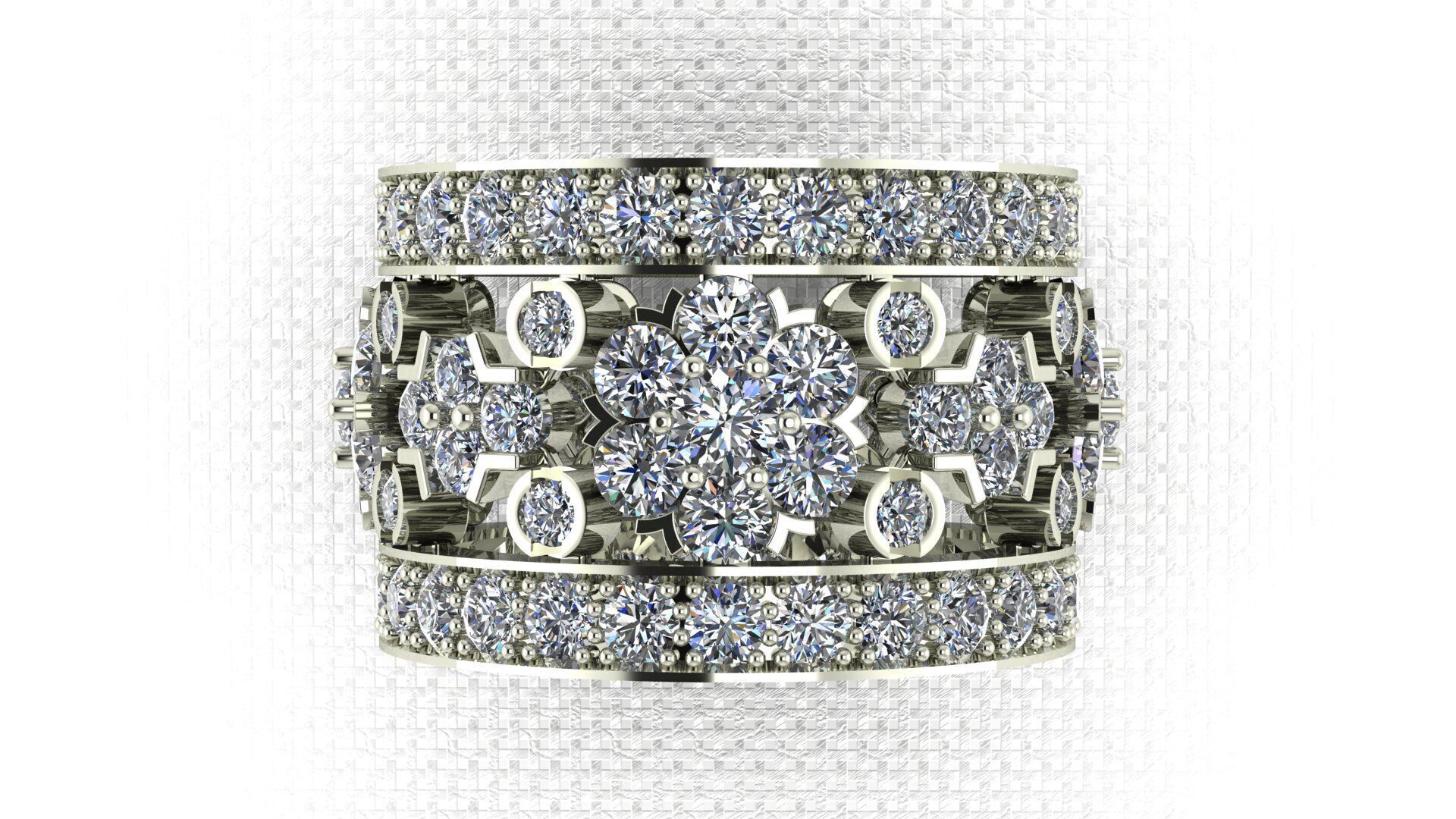 Van cleeef snowflake ring 3D print model_1