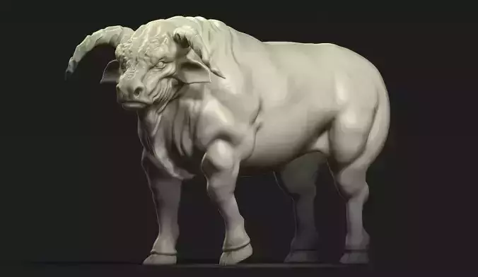High Poly Sculpt Bull Model