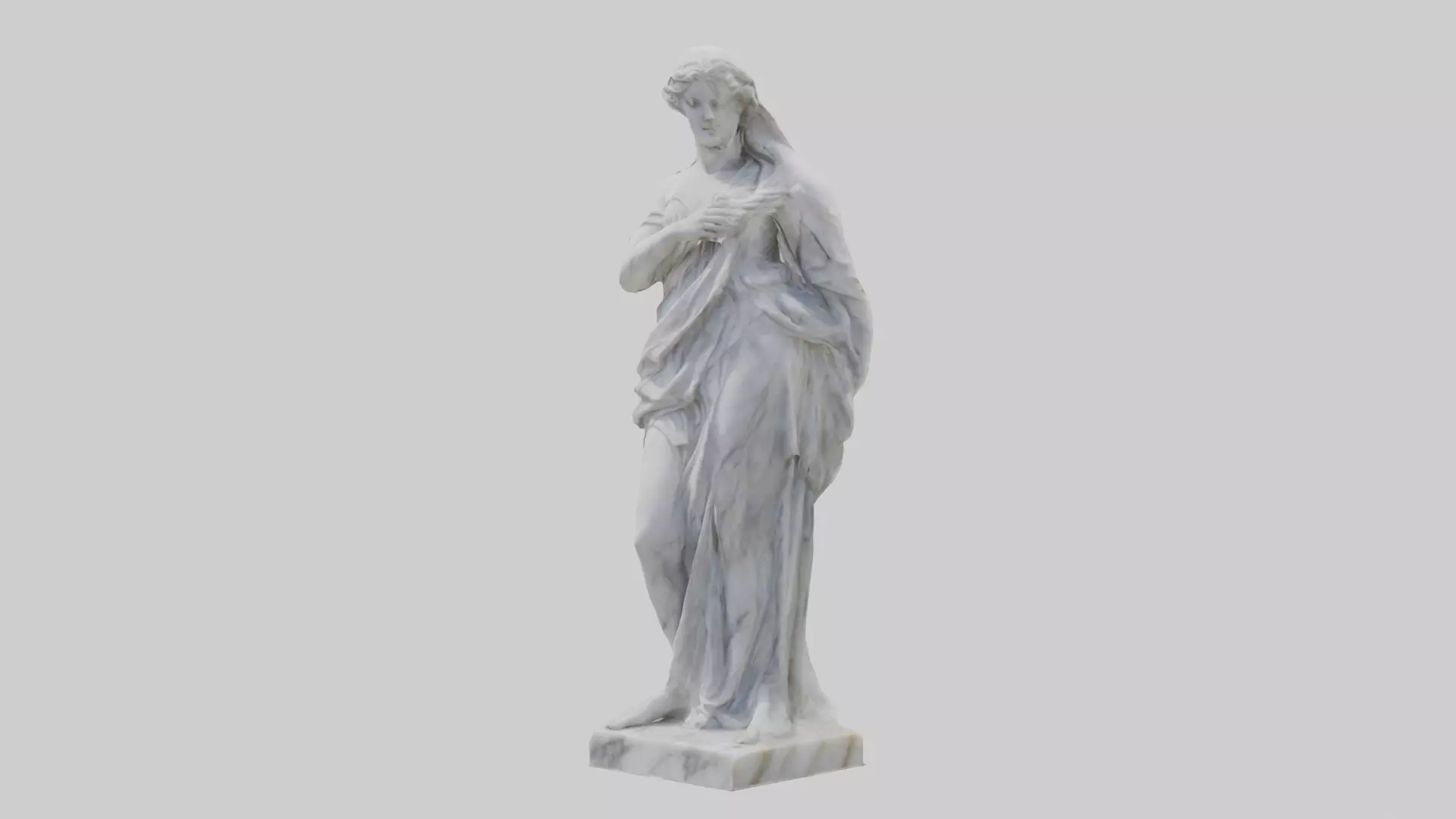 Classical Marble Woman statue model Low-poly 3D model_0