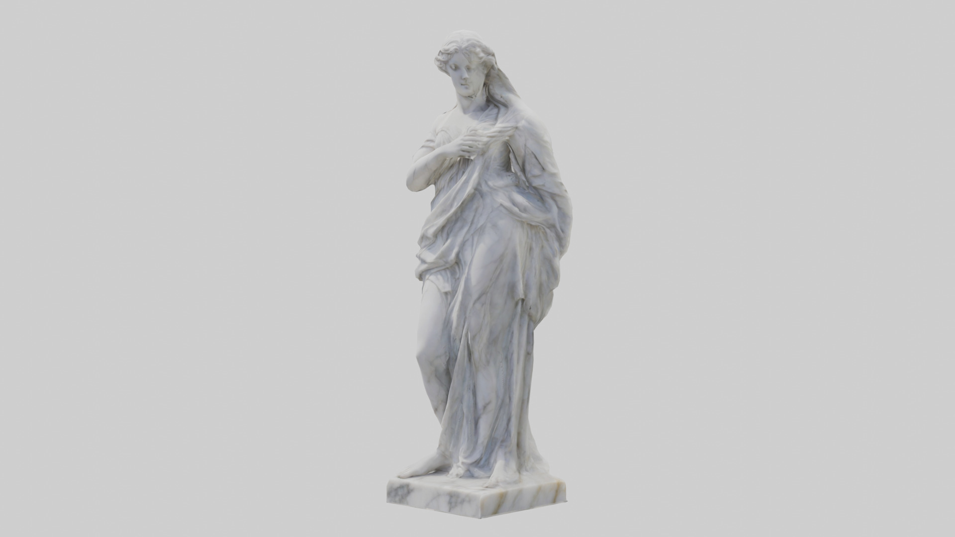Classical Marble Woman statue model Low-poly 3D model_11