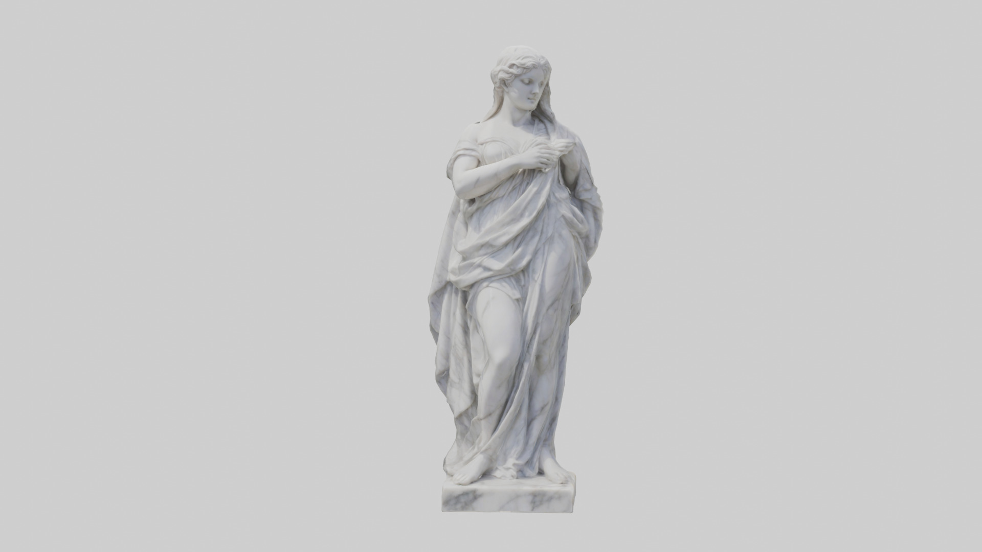 Classical Marble Woman statue model Low-poly 3D model_12