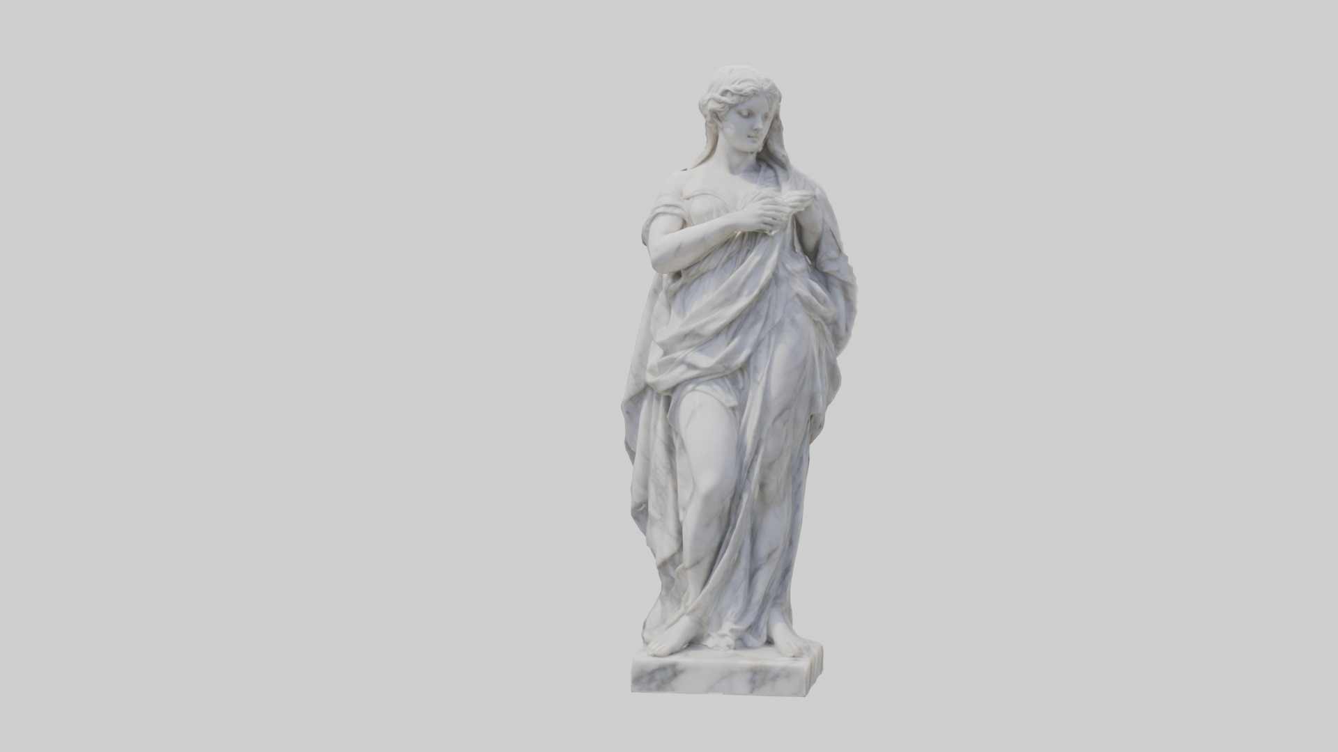 Classical Marble Woman statue model Low-poly 3D model_13