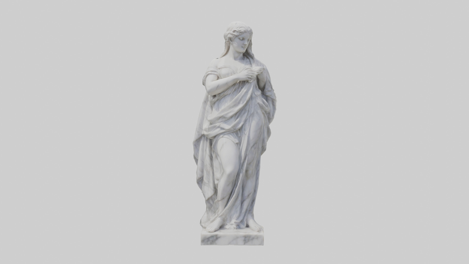 Classical Marble Woman statue model Low-poly 3D model_14