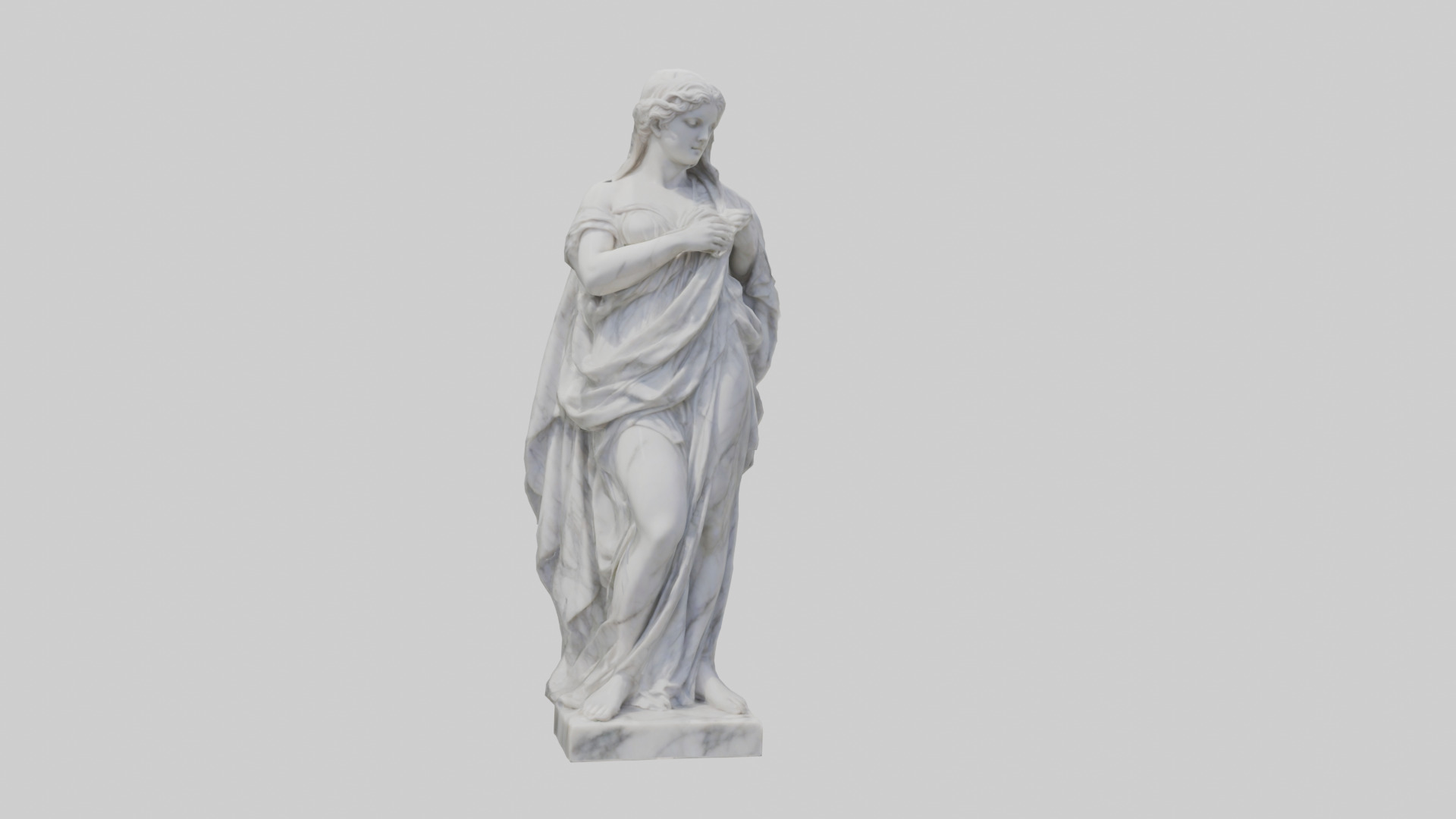 Classical Marble Woman statue model Low-poly 3D model_20