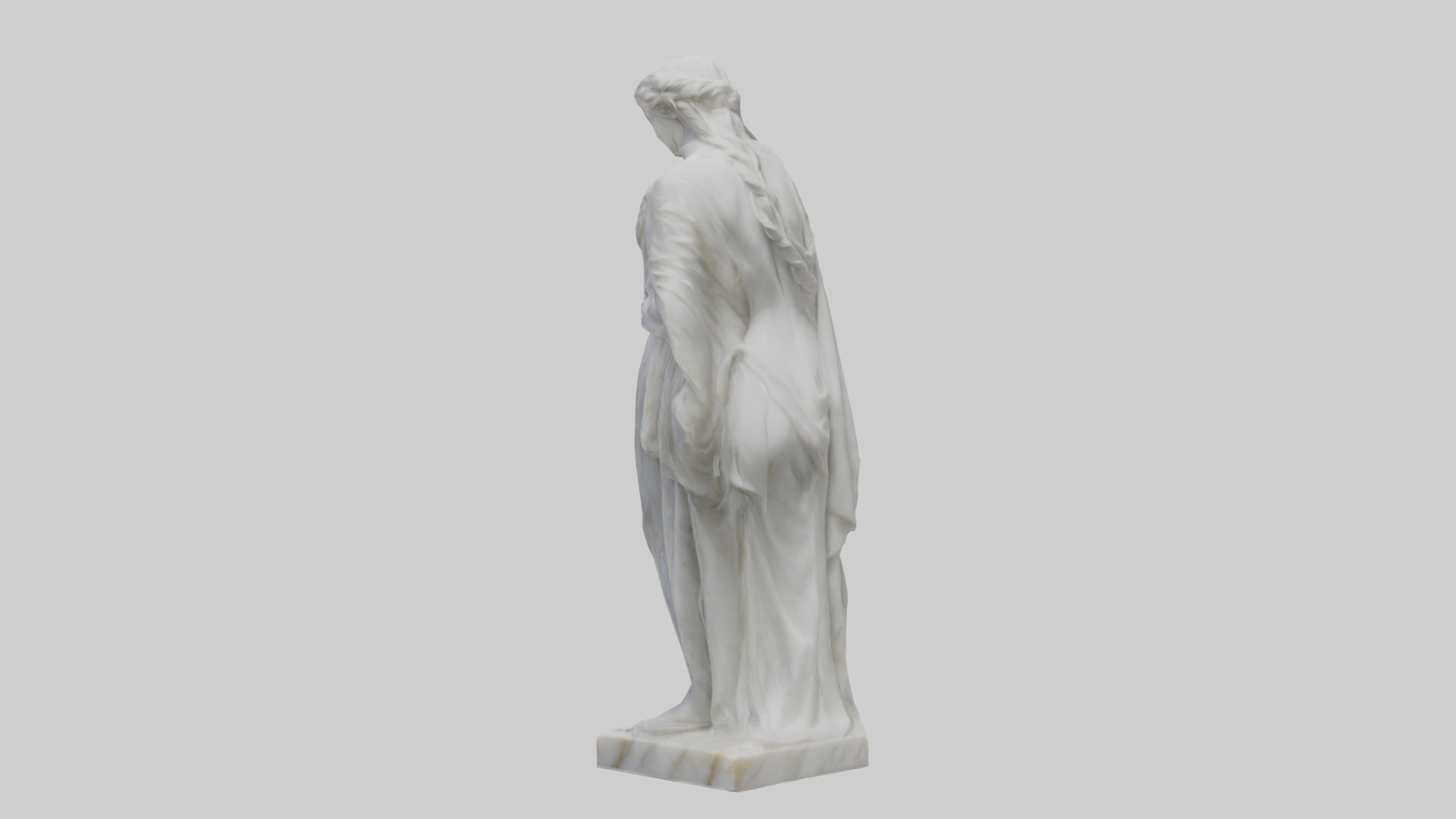 Classical Marble Woman statue model Low-poly 3D model_2
