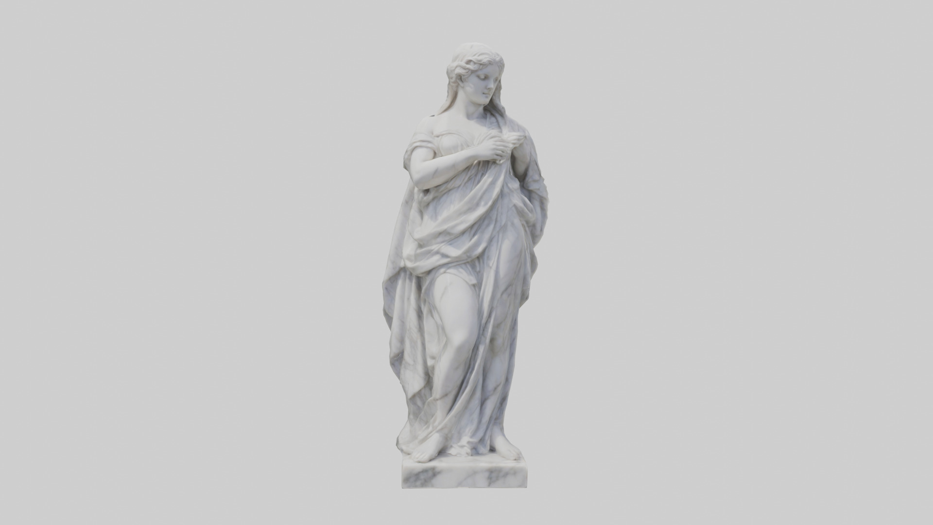 Classical Marble Woman statue model Low-poly 3D model_9