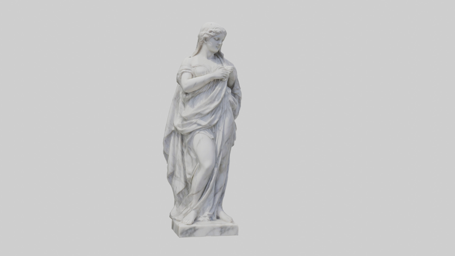 Classical Marble Woman statue model Low-poly 3D model_18