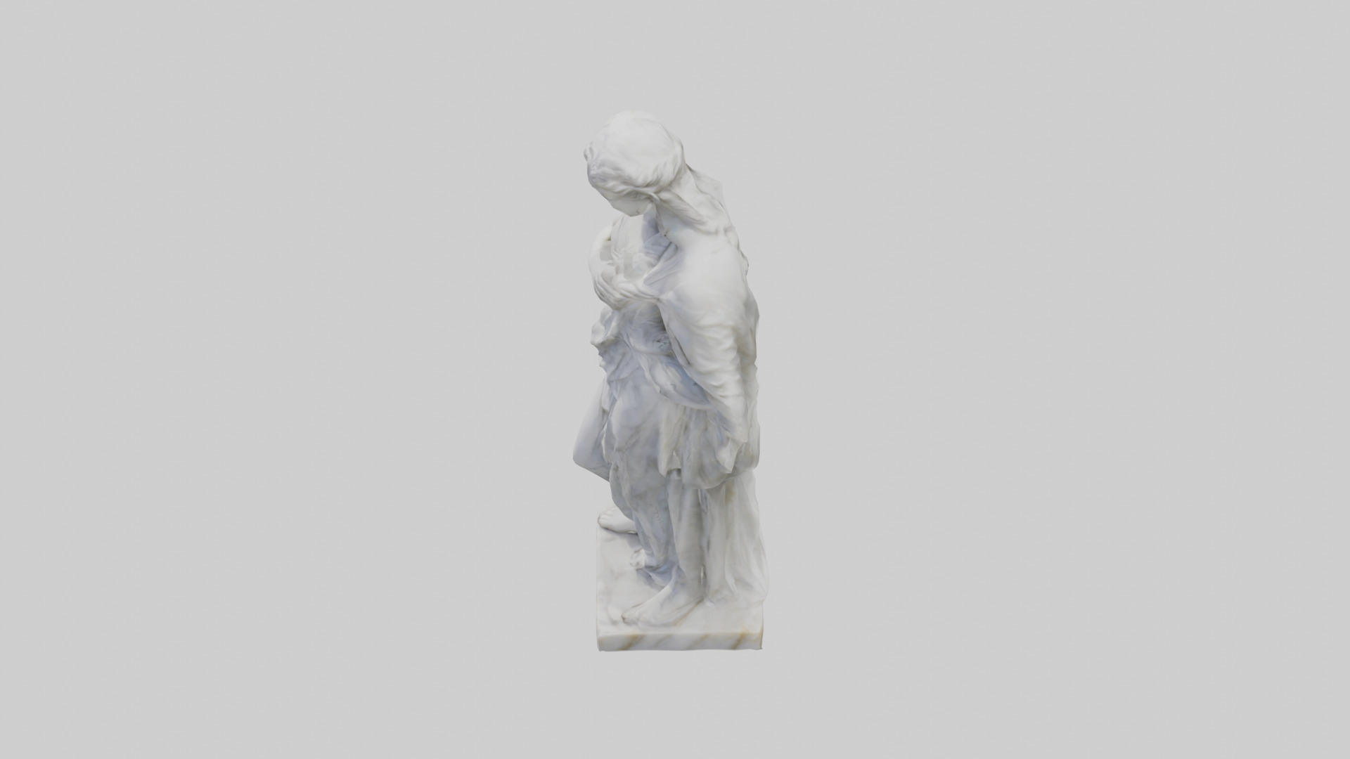 Classical Marble Woman statue model Low-poly 3D model_27