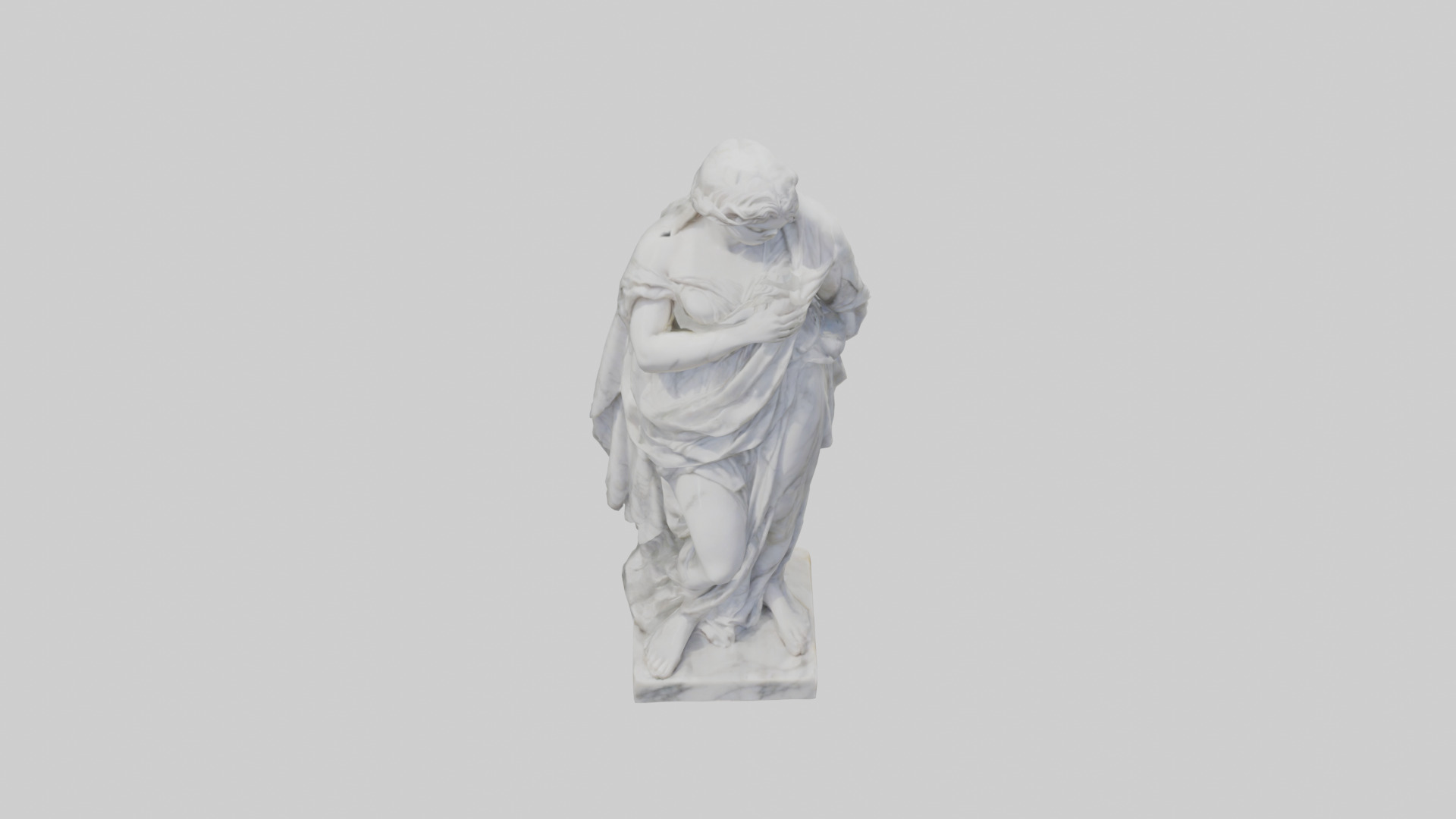 Classical Marble Woman statue model Low-poly 3D model_26