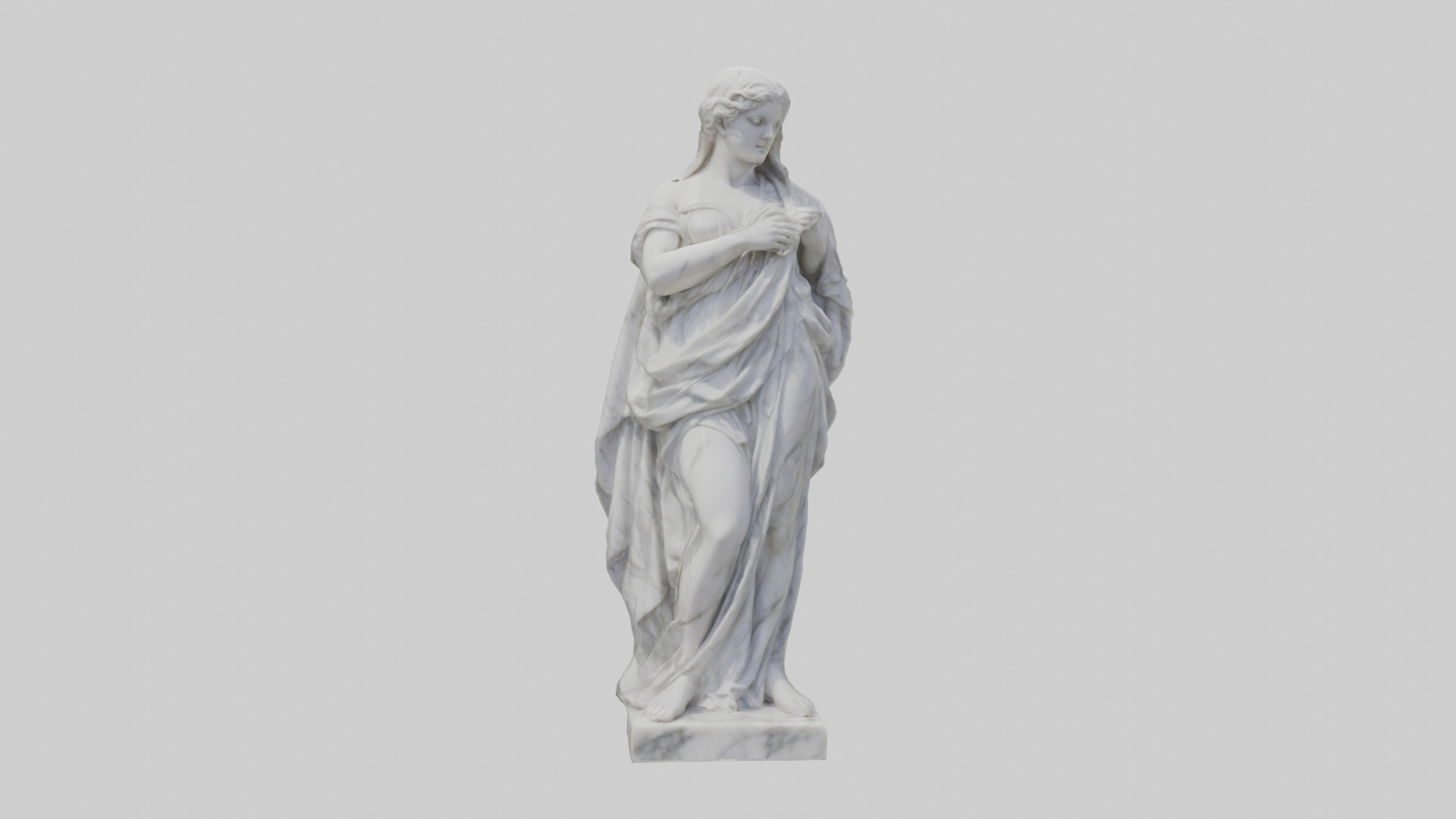 Classical Marble Woman statue model Low-poly 3D model_19