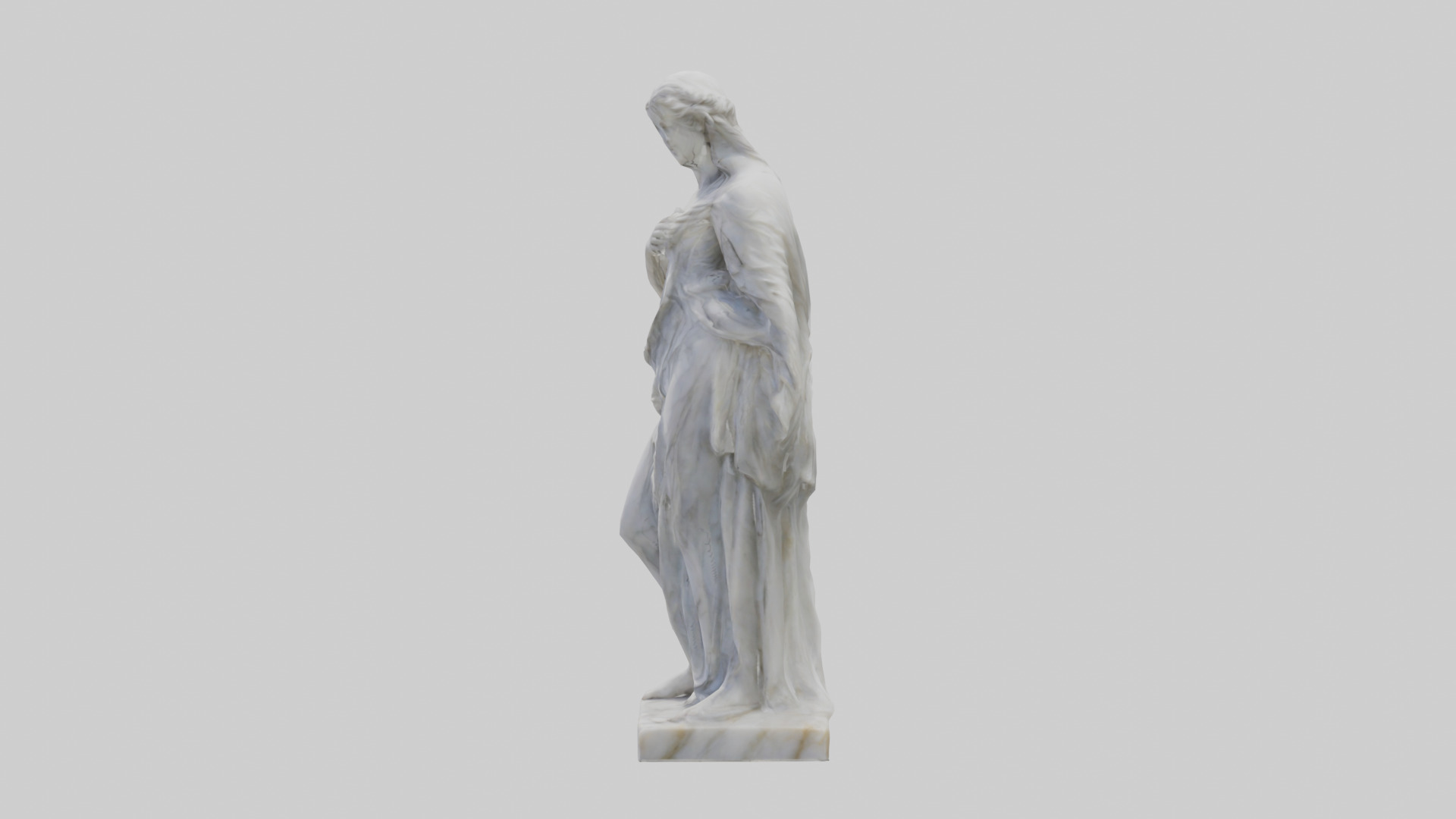 Classical Marble Woman statue model Low-poly 3D model_22