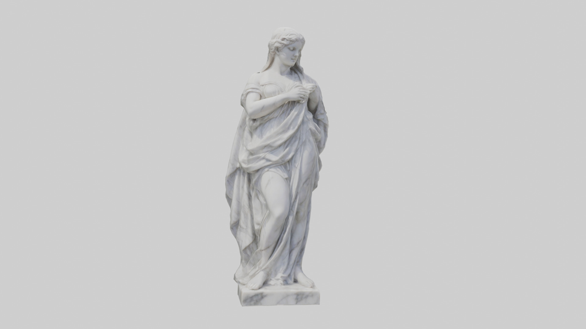 Classical Marble Woman statue model Low-poly 3D model_17