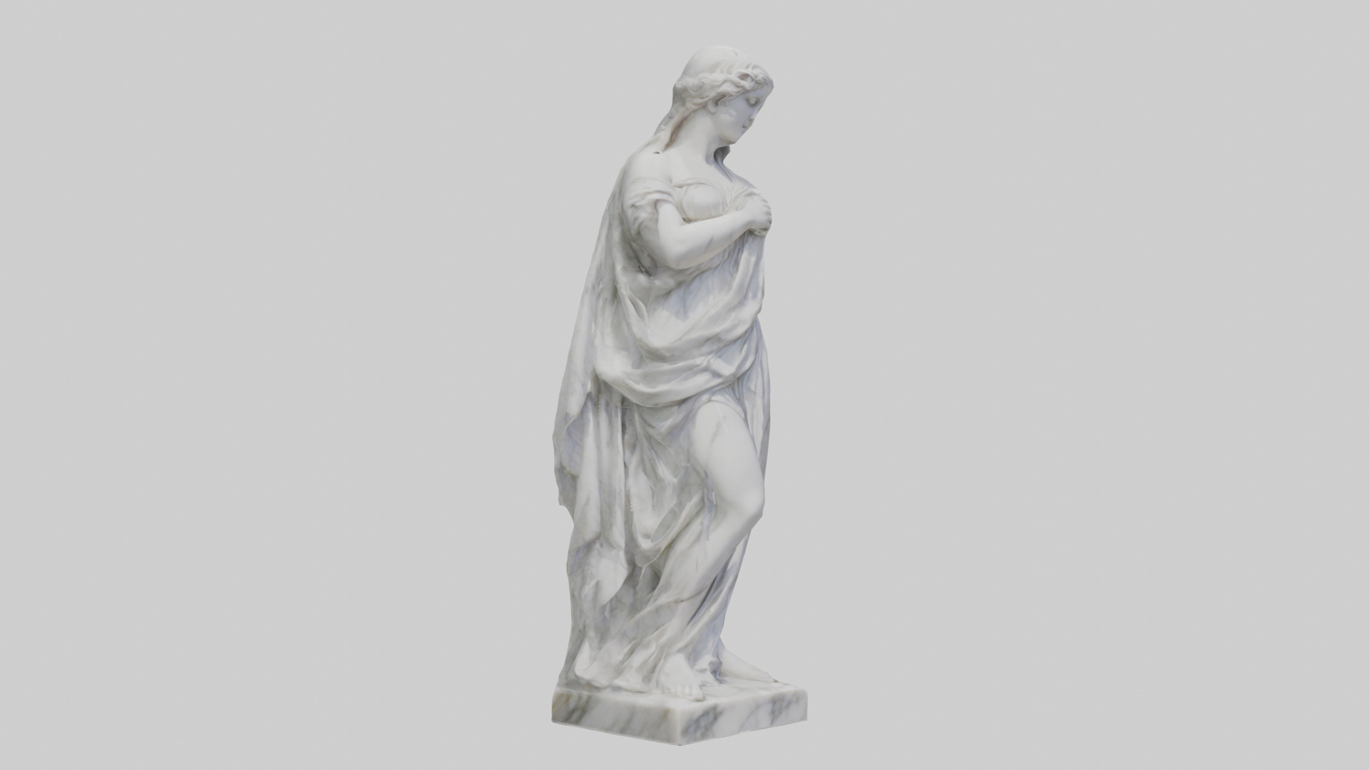 Classical Marble Woman statue model Low-poly 3D model_16