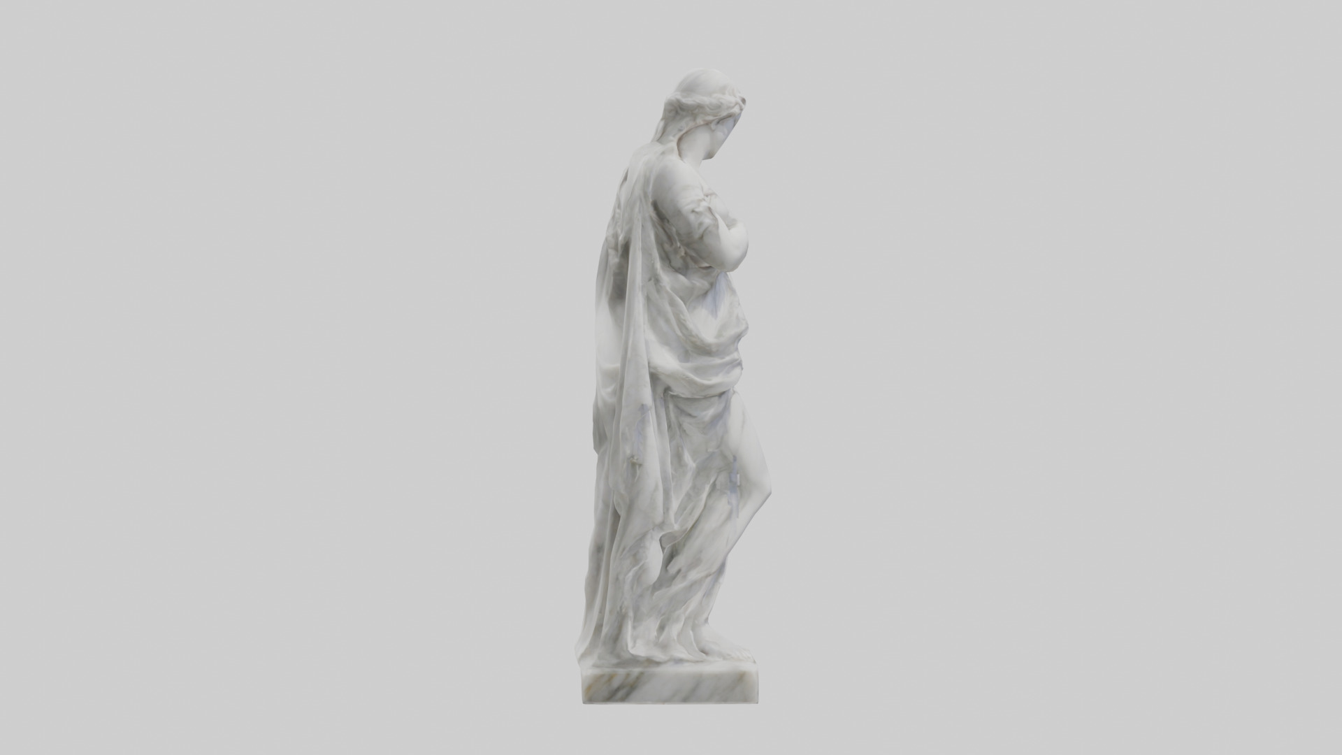 Classical Marble Woman statue model Low-poly 3D model_23