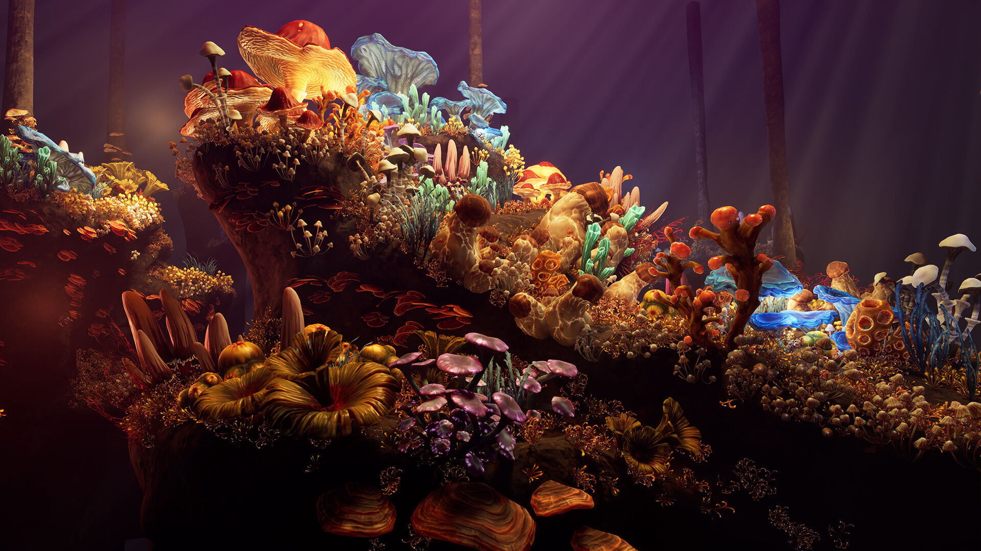 Fantasy cave plants Low-poly 3D model_6