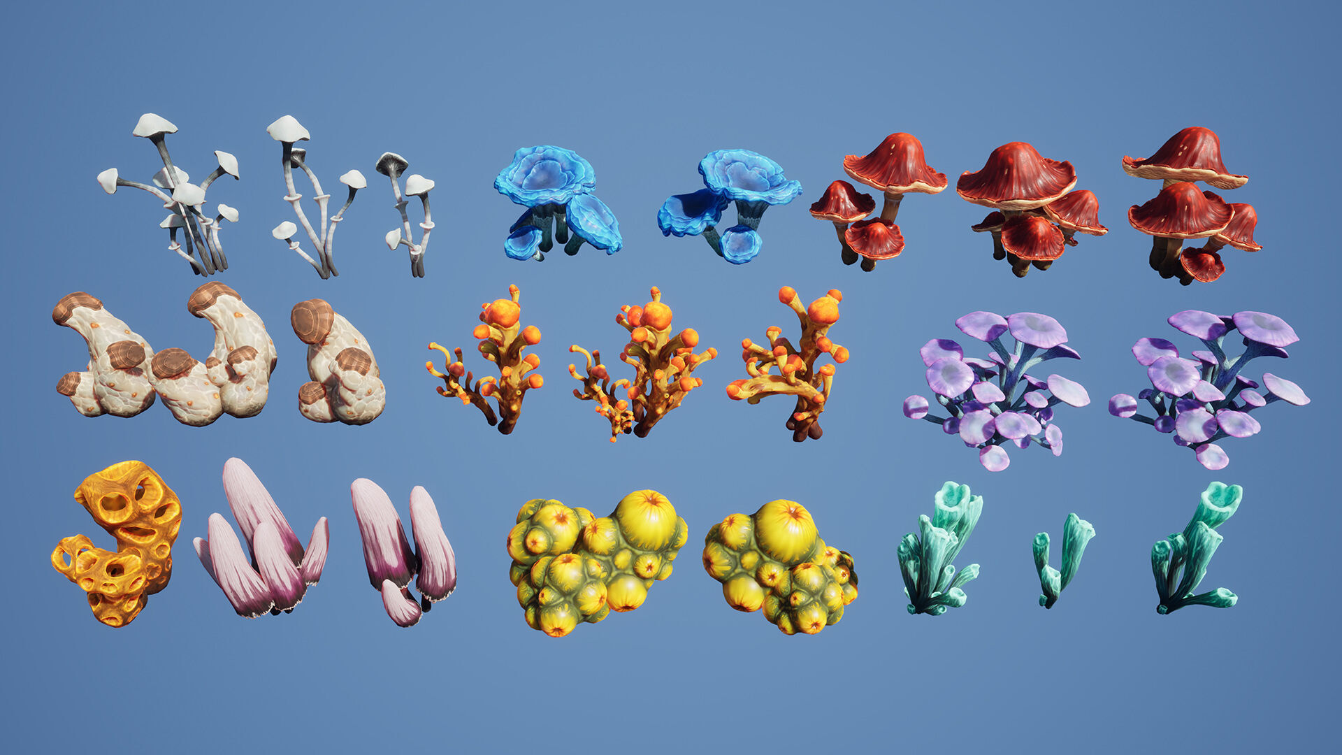 Fantasy cave plants Low-poly 3D model_8