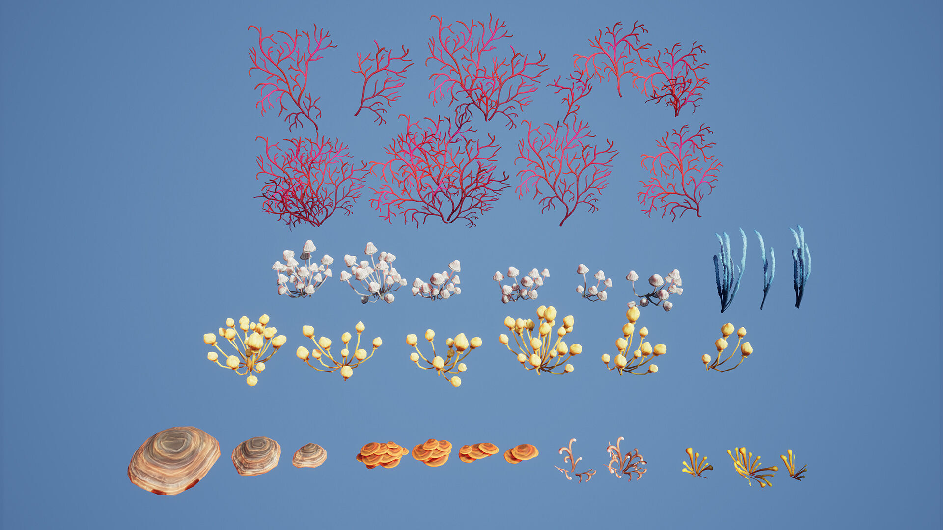Fantasy cave plants Low-poly 3D model_9