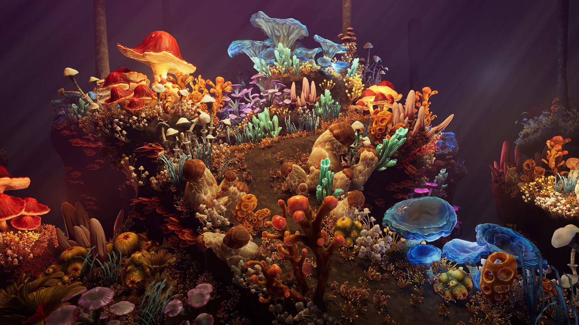 Fantasy cave plants Low-poly 3D model_2