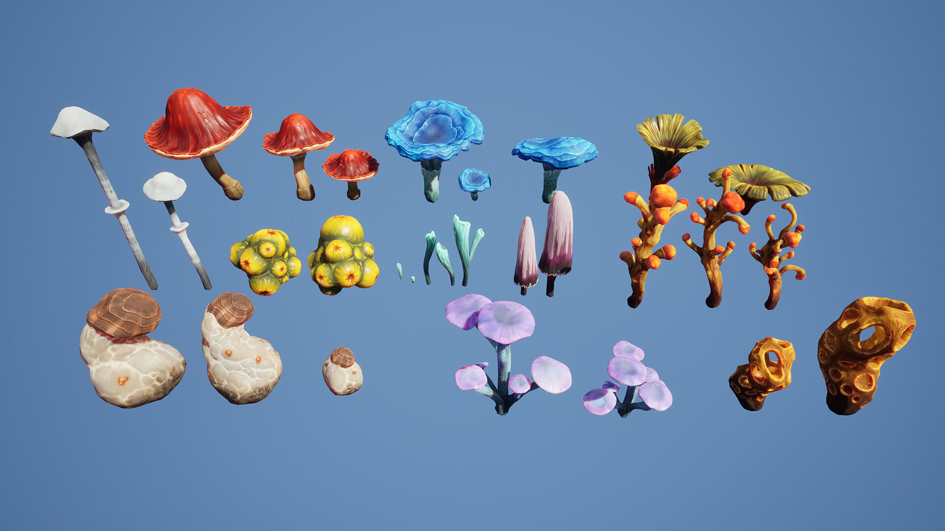 Fantasy cave plants Low-poly 3D model_7