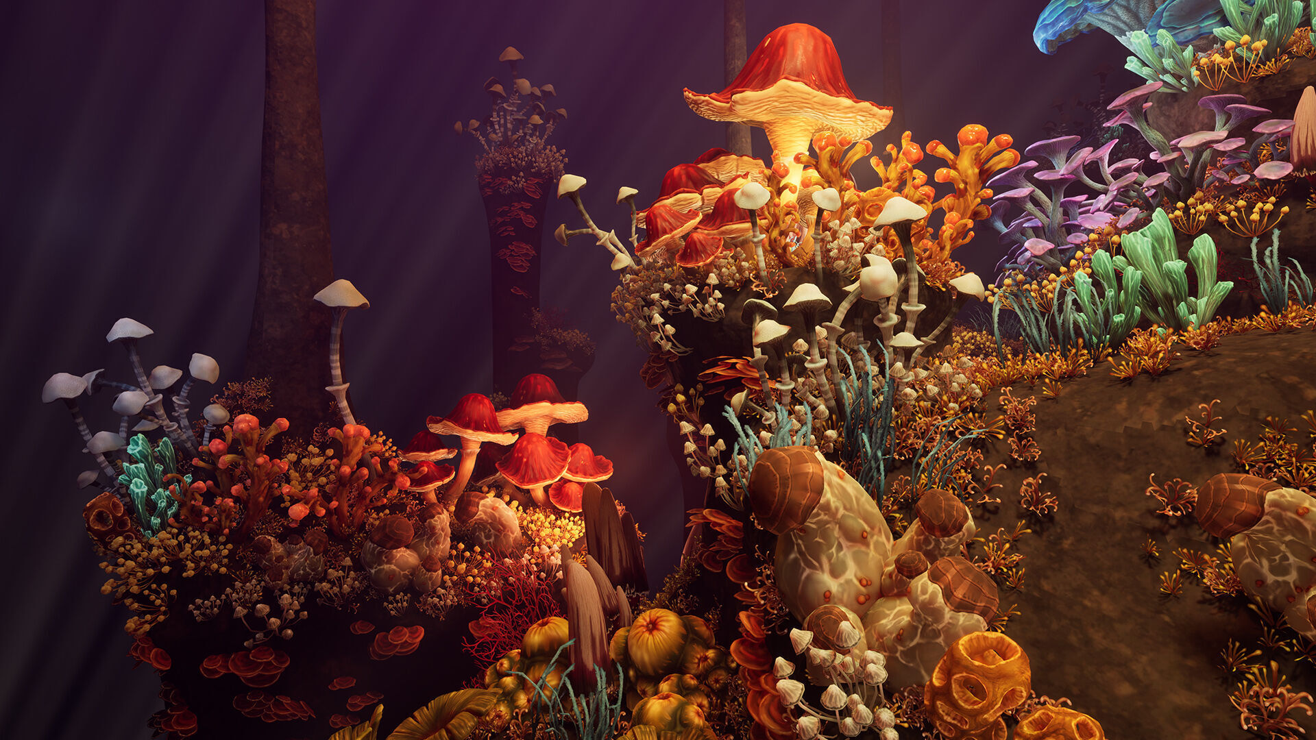 Fantasy cave plants Low-poly 3D model_4
