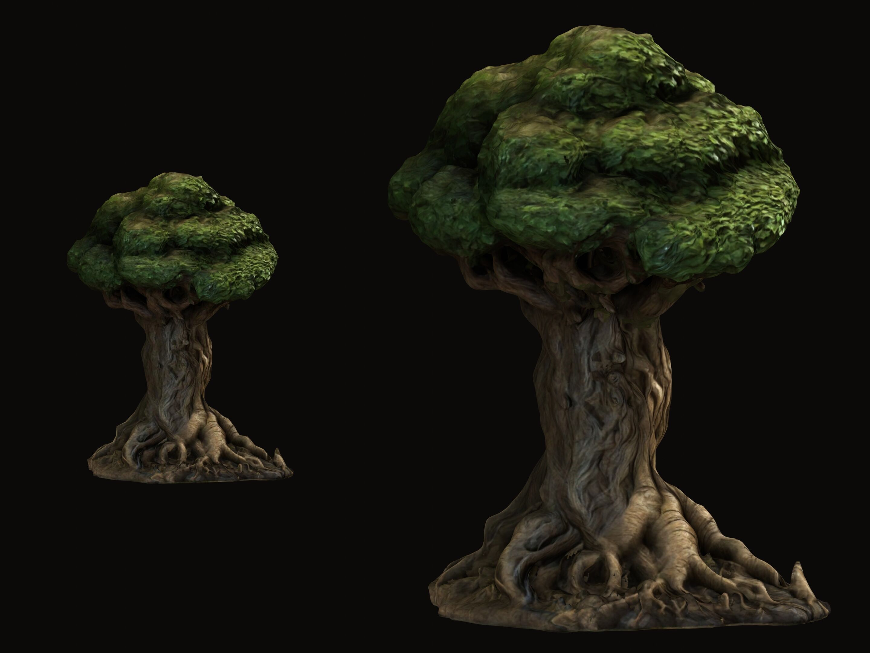 Tree with Big Roots free VR / AR / low-poly 3D model | CGTrader