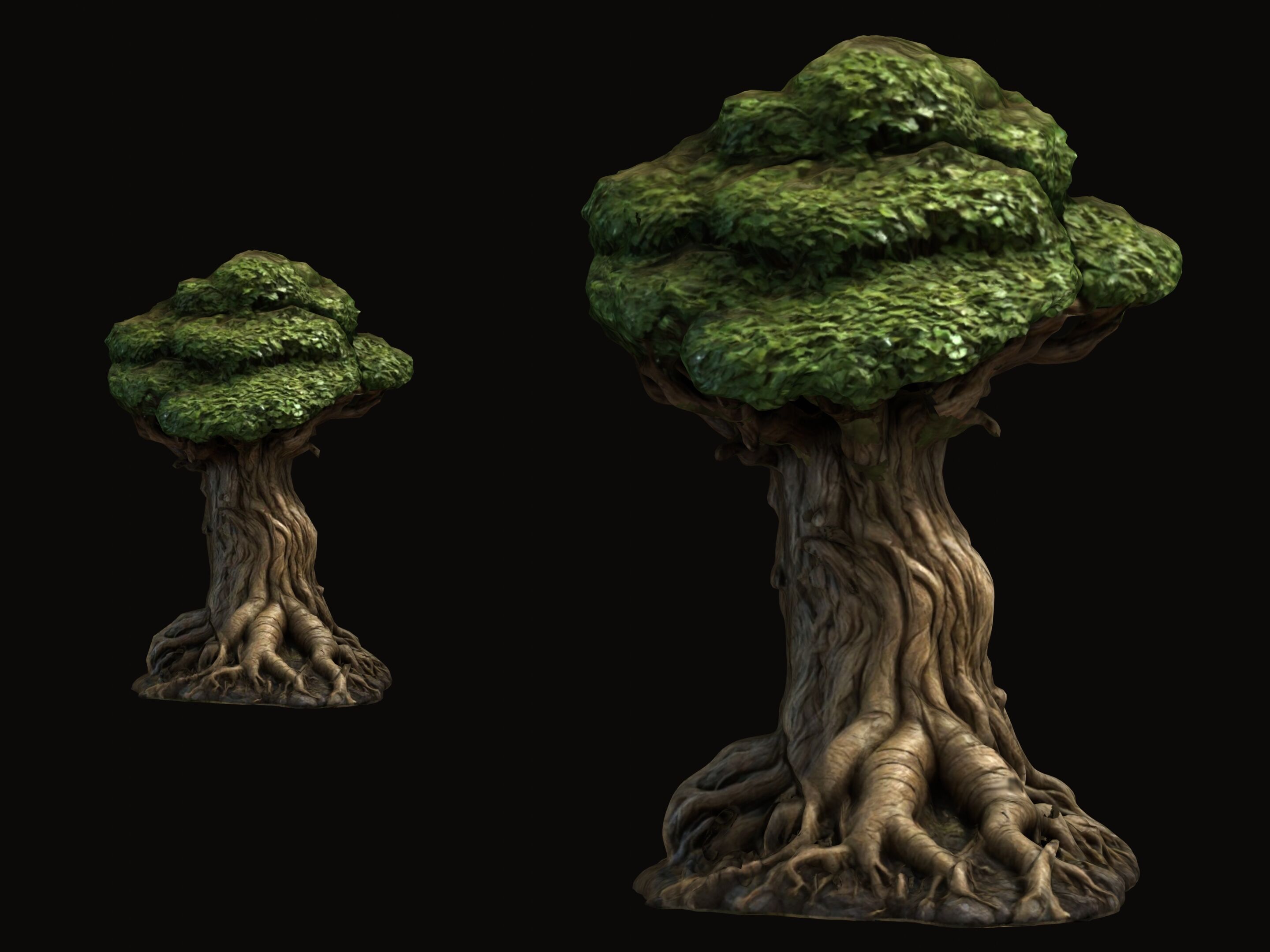 Tree with Big Roots free VR / AR / low-poly 3D model | CGTrader