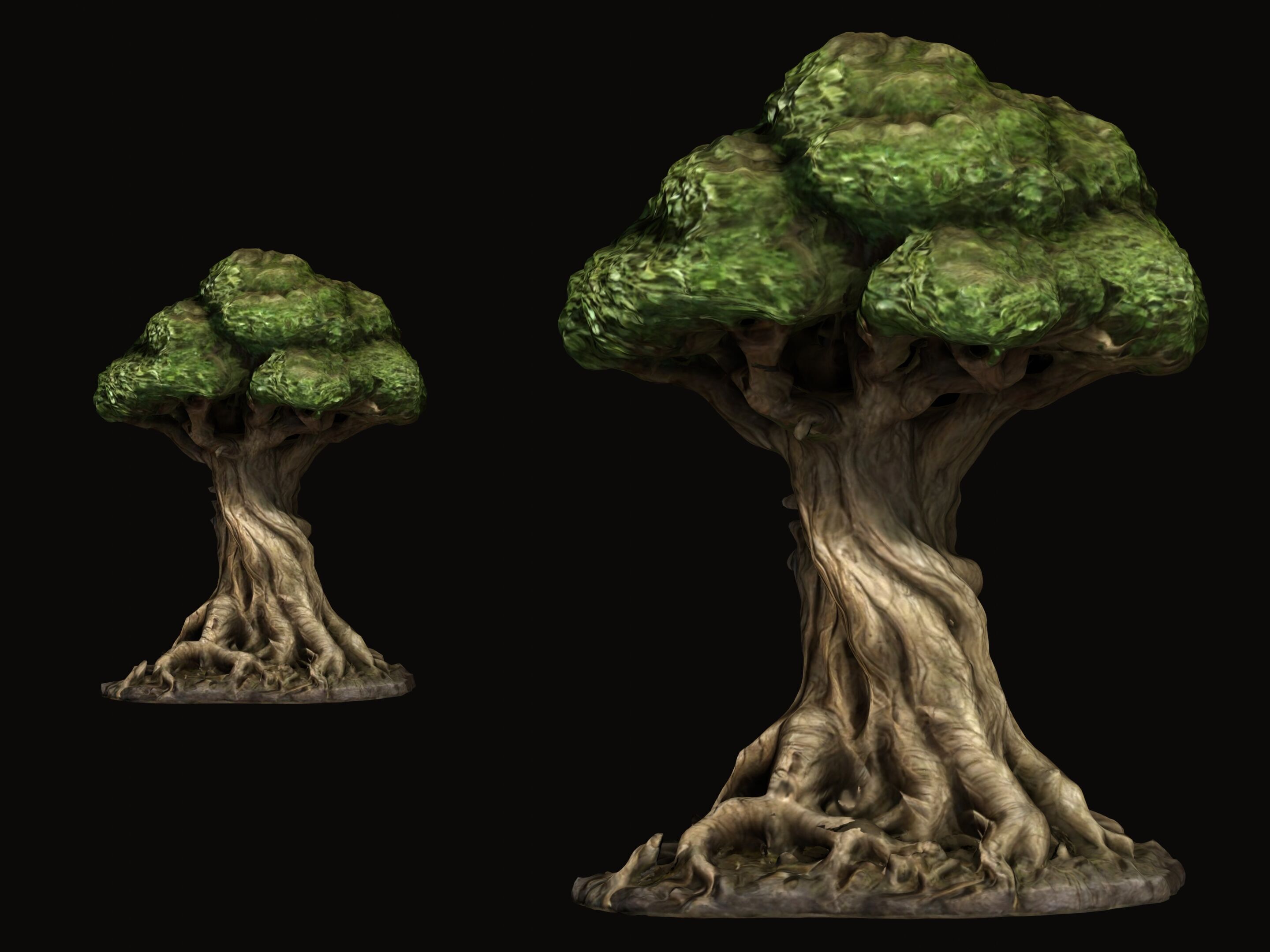 Tree with Big Roots free VR / AR / low-poly 3D model | CGTrader