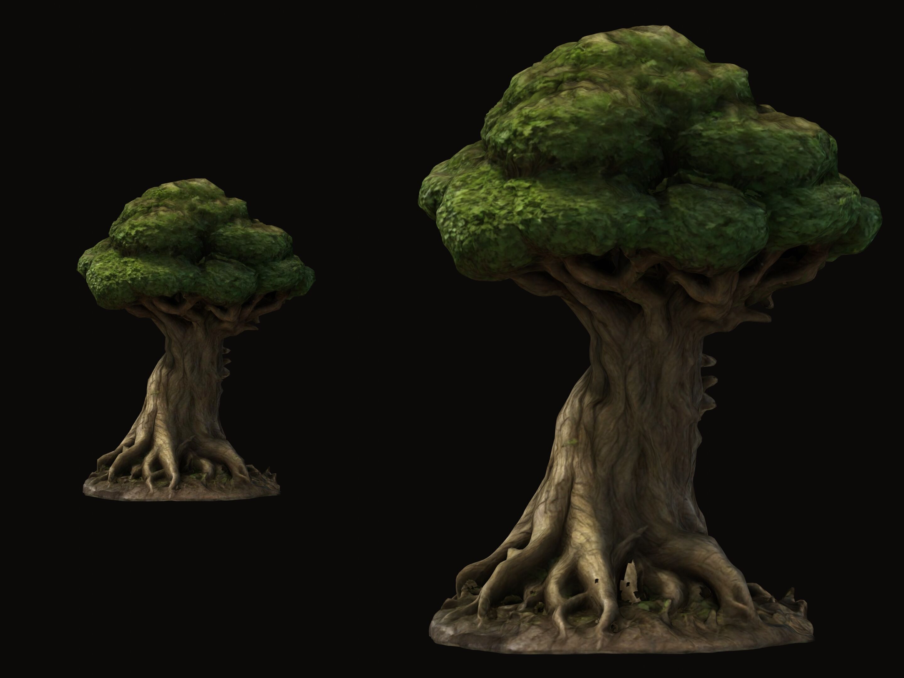 Tree with Big Roots free VR / AR / low-poly 3D model | CGTrader