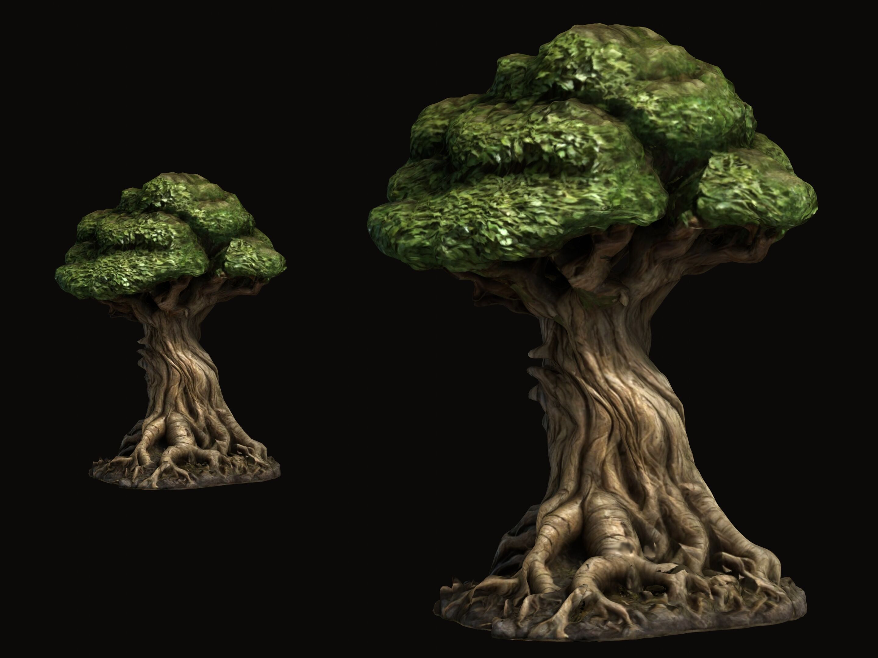 Tree with Big Roots free VR / AR / low-poly 3D model | CGTrader