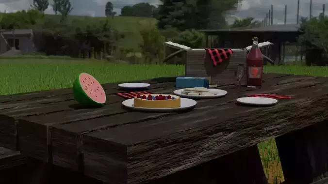 LowPoly Picnic Table