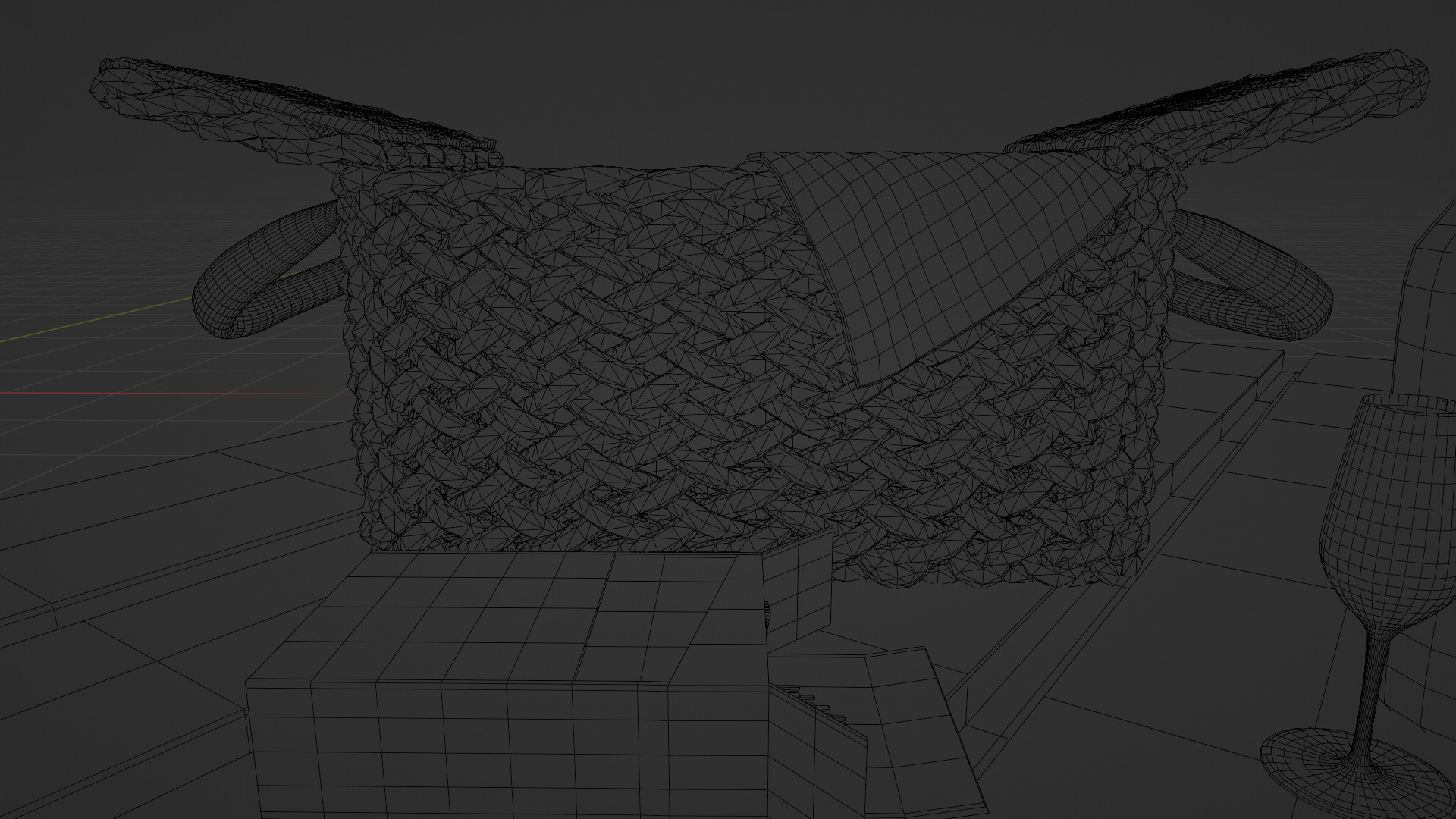 LowPoly Picnic Table Low-poly 3D model_10