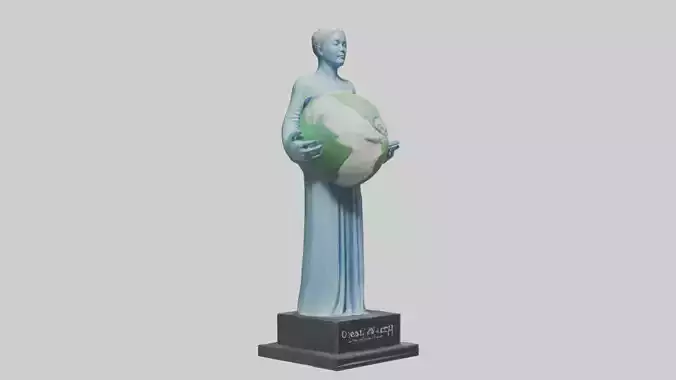Clean Earth Statue model Low-poly 3D model