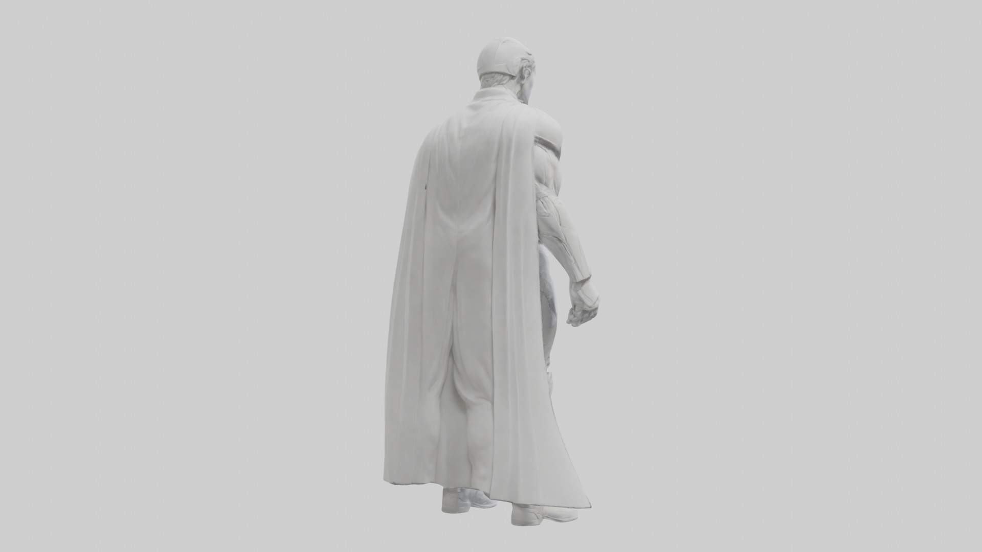 Clean Future Hero Statue model Low-poly 3D model_5