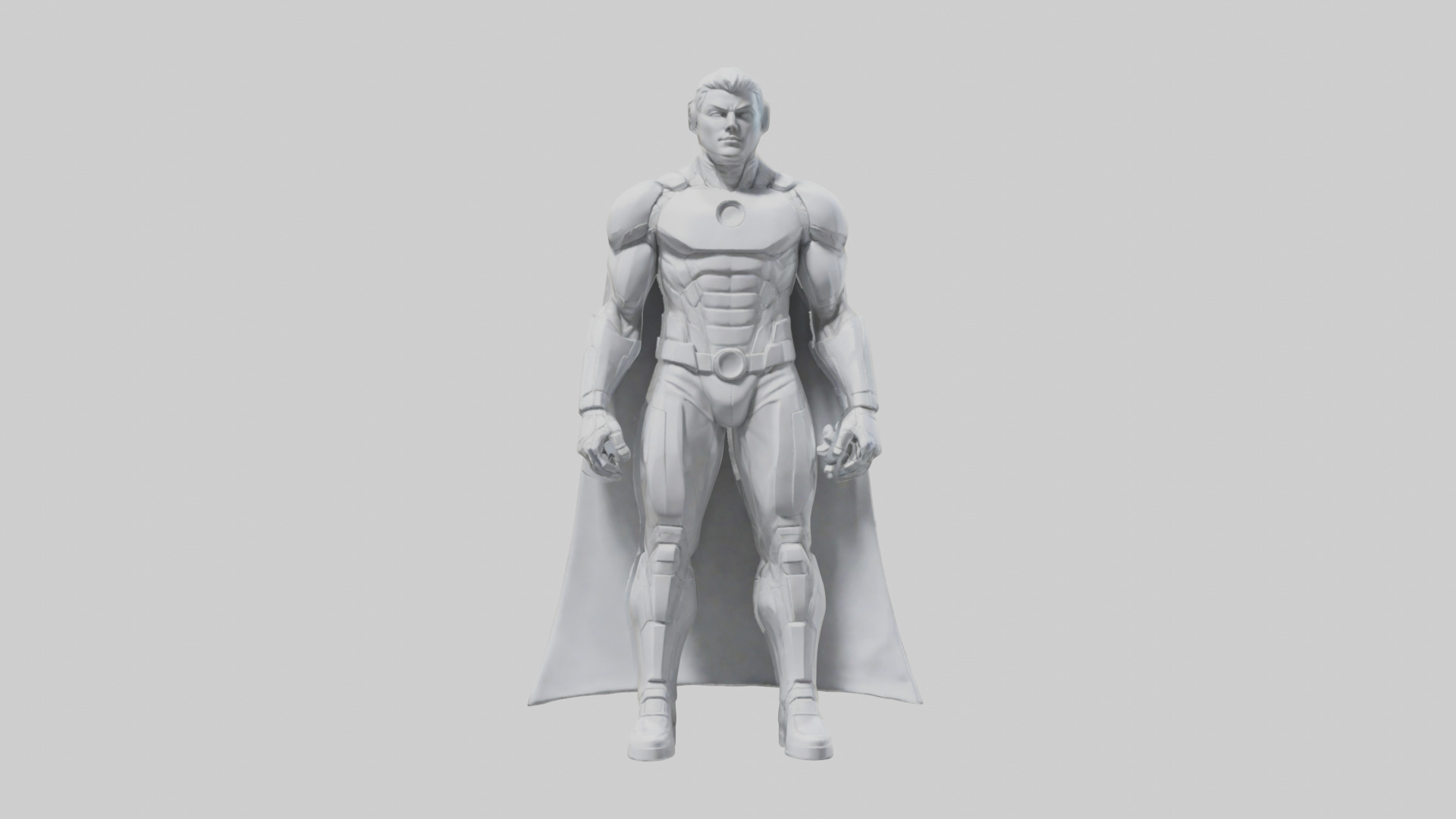 Clean Future Hero Statue model Low-poly 3D model_19