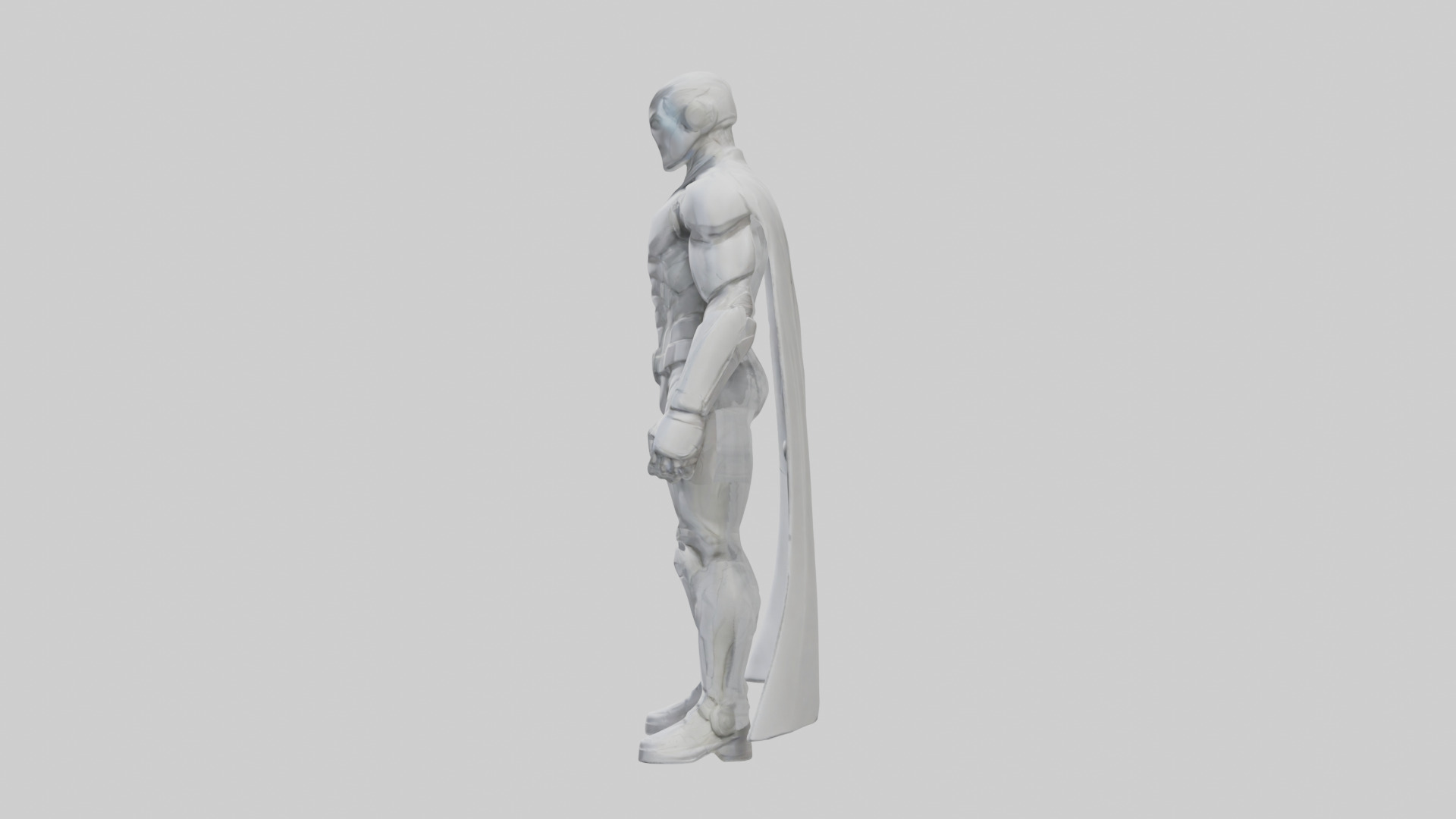 Clean Future Hero Statue model Low-poly 3D model_22