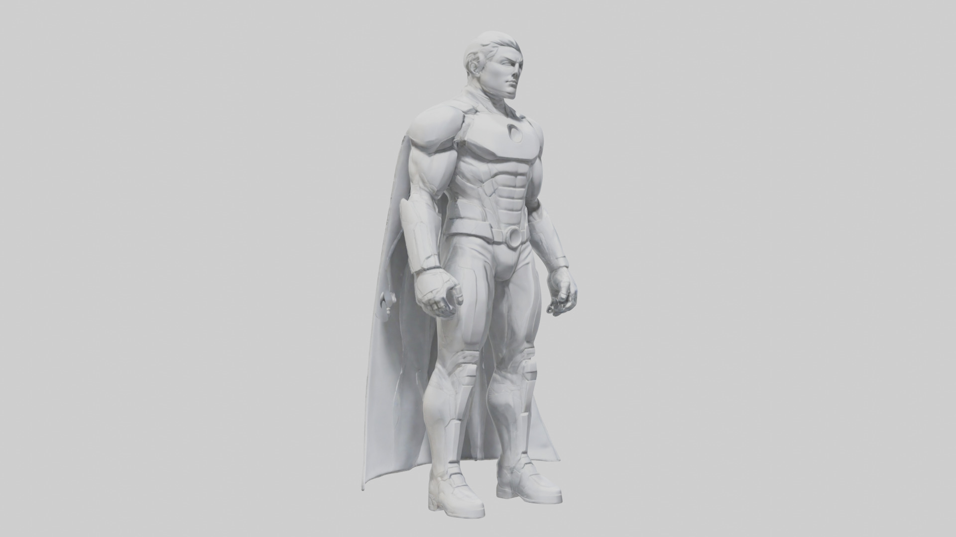 Clean Future Hero Statue model Low-poly 3D model_10