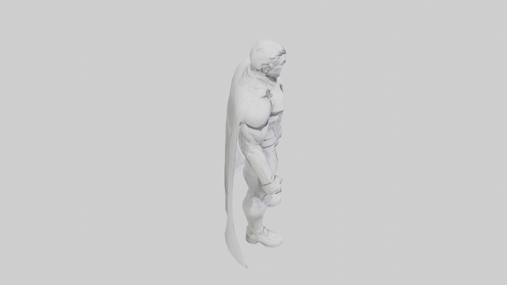 Clean Future Hero Statue model Low-poly 3D model_28